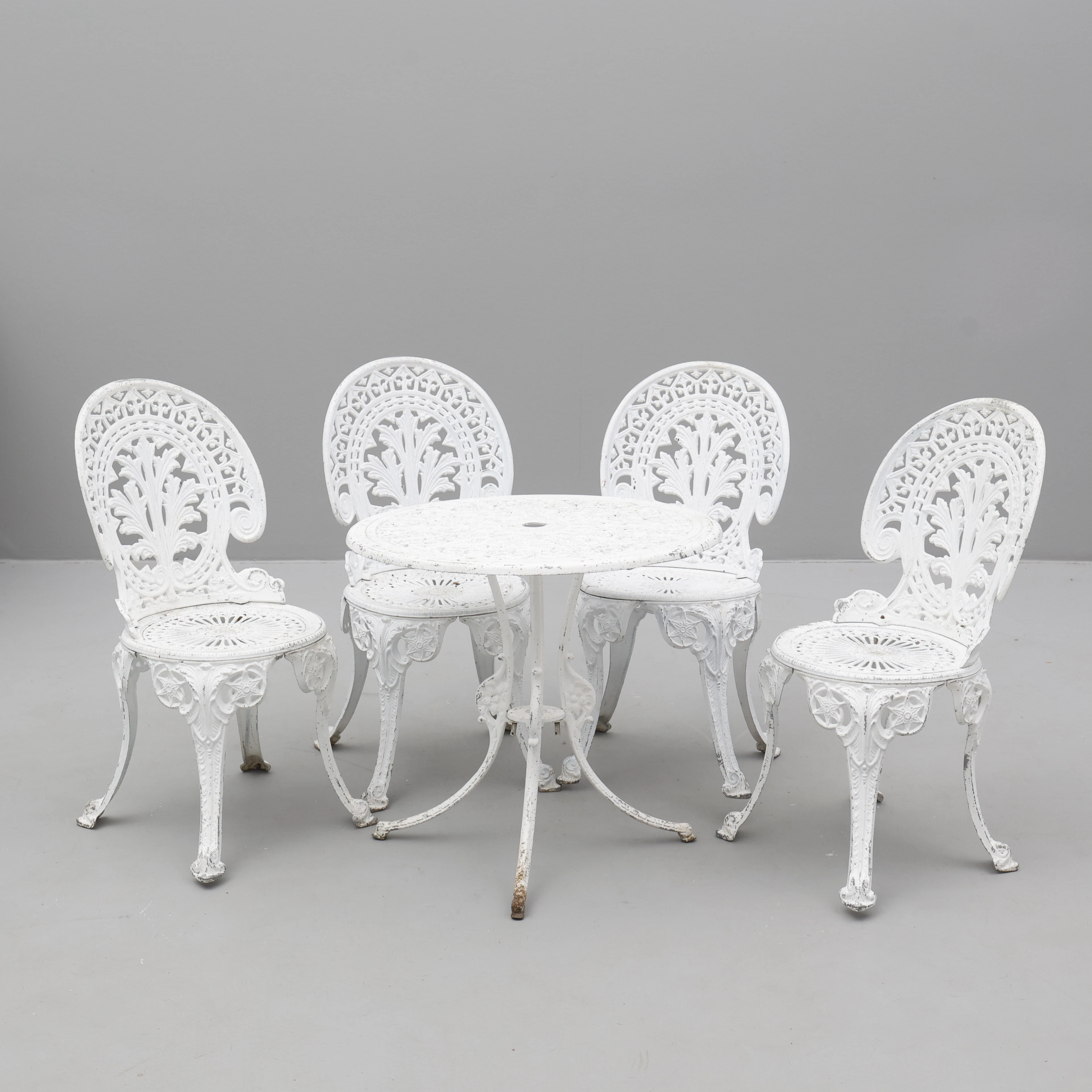 TRÄDGÅRDSGRUPP, 5 delar, lättmetall/aluminium.
