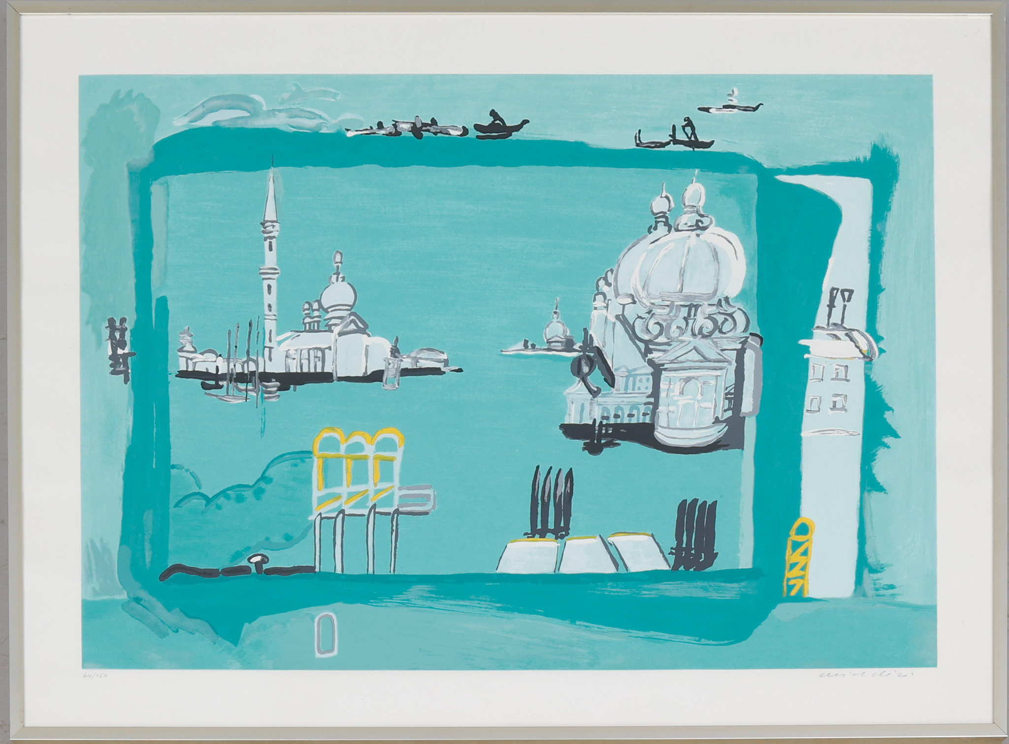 REMO BRINDISI (1918 - 1996). Färglitografi, numrerad 64/150, signerad.