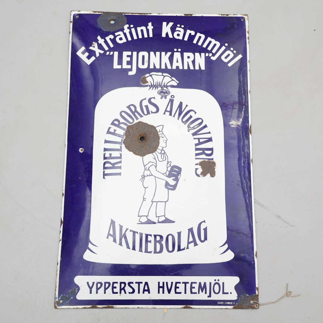 EMALJSKYLT, "Extrafint Kärnmjöl "Lejonkärn", Trelleborgs Ångqvarns