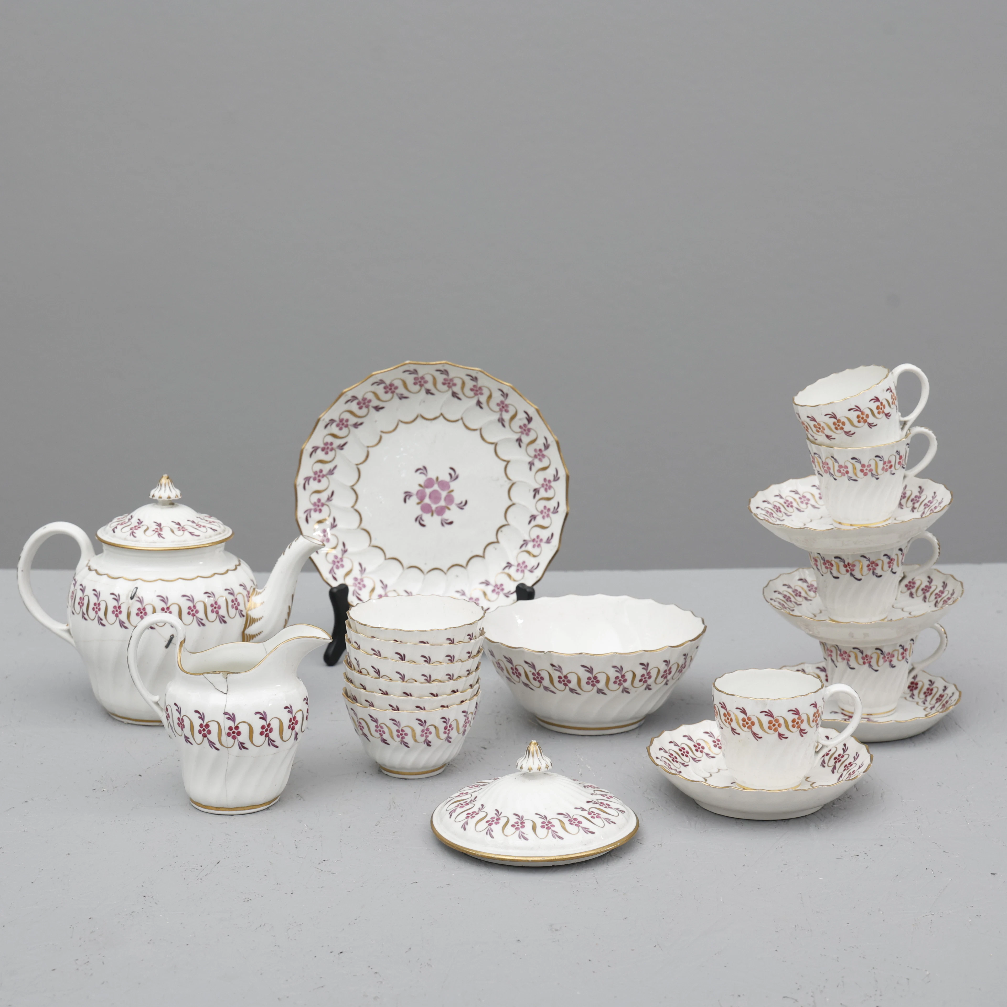 SERVISDELAR, 19 delar ,FLIGHT, England 1800-talets första hälft.
