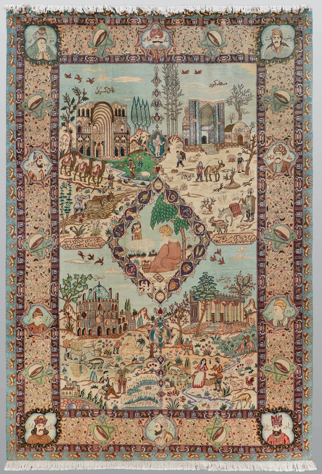 MATTA. Figural Täbriz part silk, s.k 50 radj ca 500.000 knutar/kvm