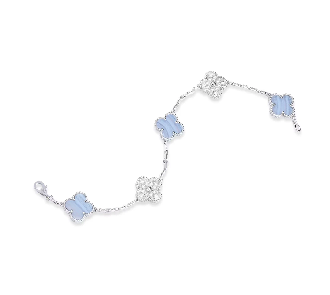 CHALCEDONY AND DIAMOND 'VINTAGE ALHAMBRA' BRACELET, BY VAN CLEEF & ARPELS