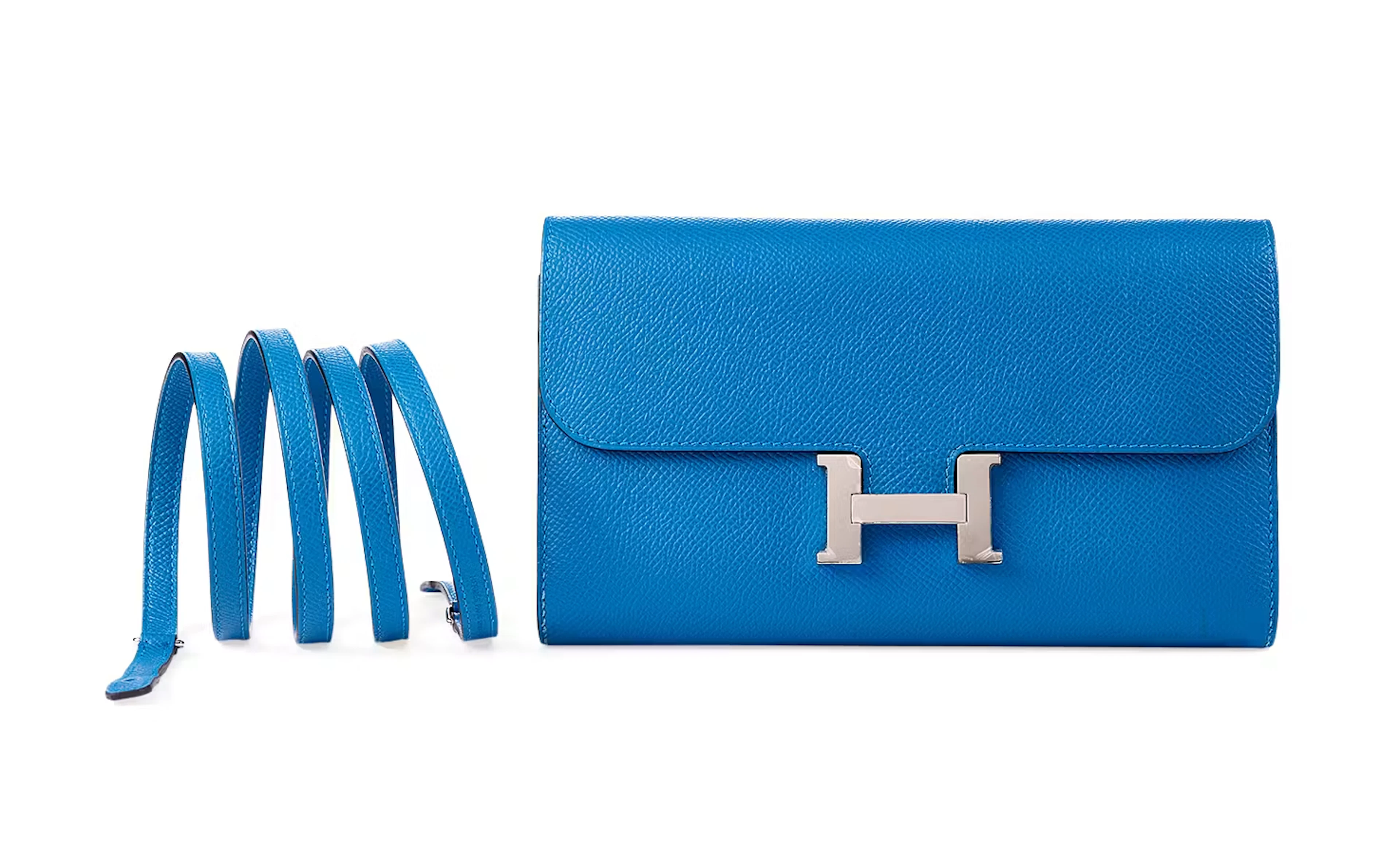 A MYKONOS EPSOM CONSTANCE-TO-GO WALLET WITH PALLADIUM HARDWARE, 2022, BY HERMÈS