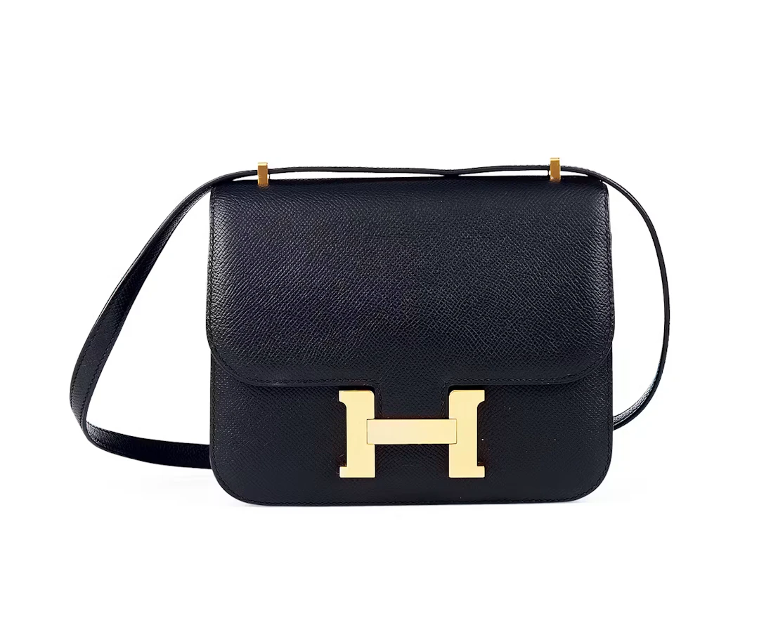 A BLACK EPSOM MINI CONSTANCE 18 GOLD HARDWARE, 2017, BY HERMÈS