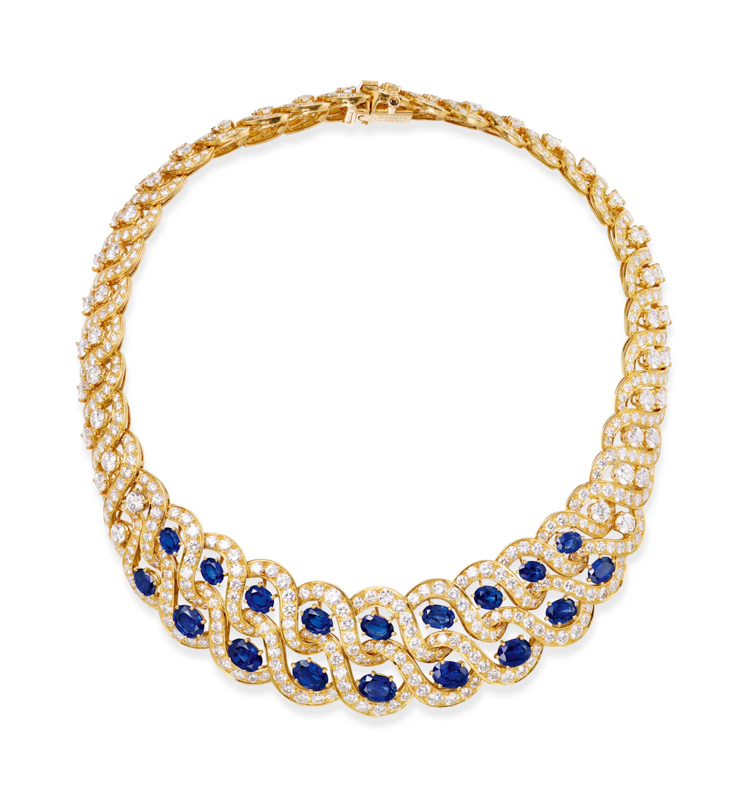 SAPPHIRE AND DIAMOND NECKLACE, BY VAN CLEEF & ARPELS