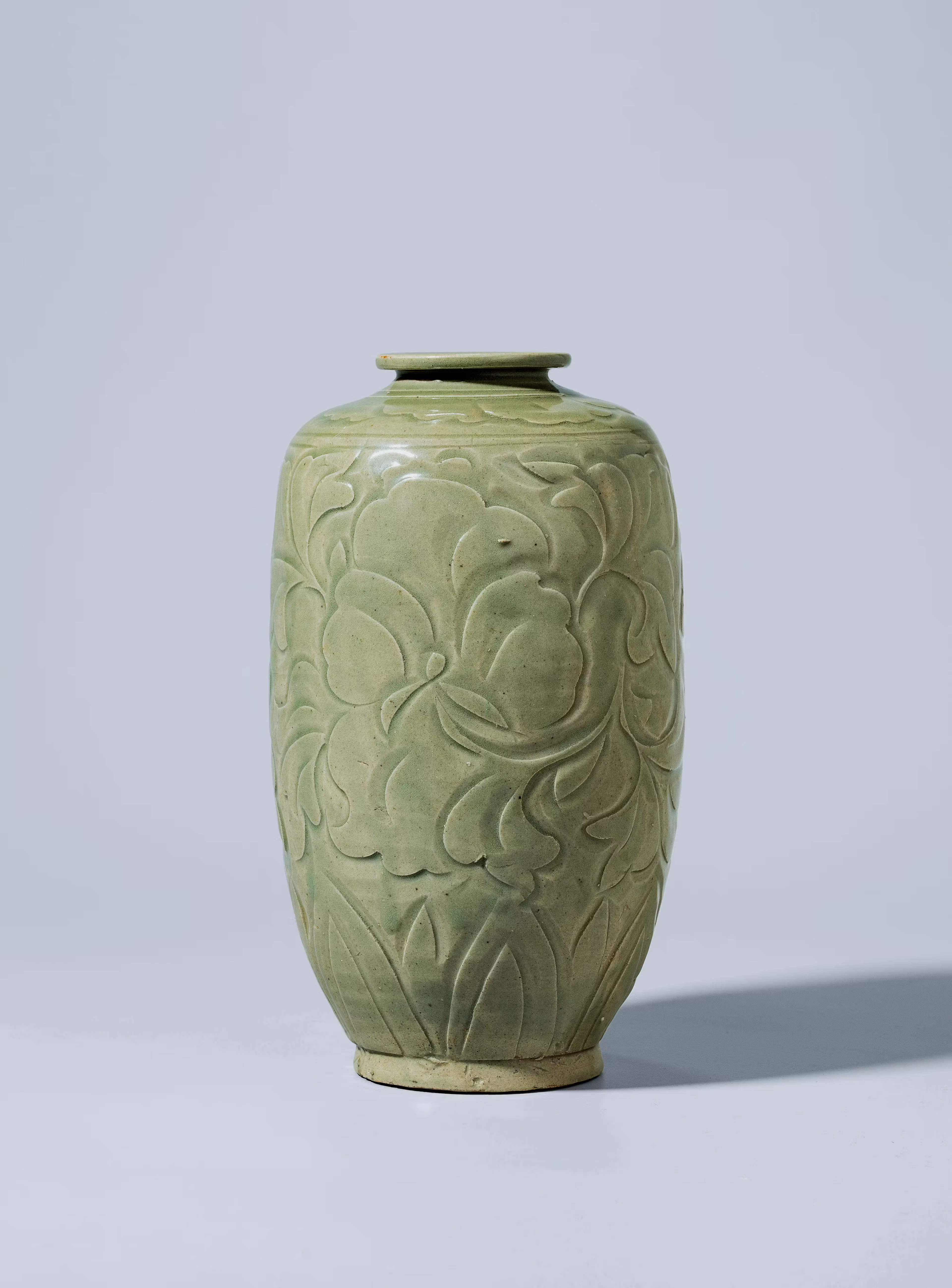 A YAOZHOU CELADON 'FLORAL' VASE, SONG DYNASTY, 960-1279