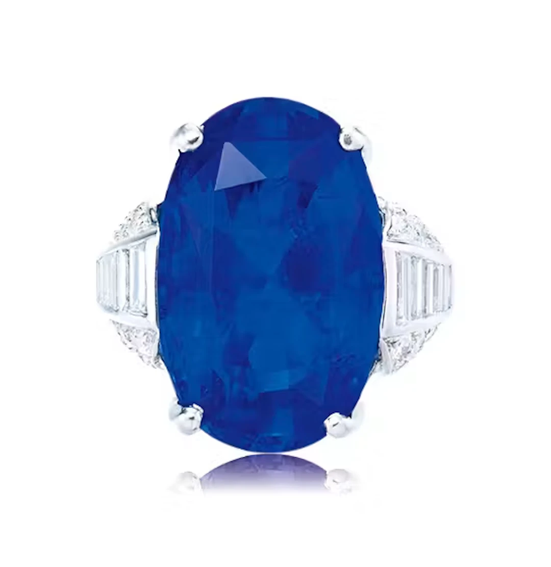 19.32 CARAT SRI LANKA SAPPHIRE AND DIAMOND RING, BY BVLGARI