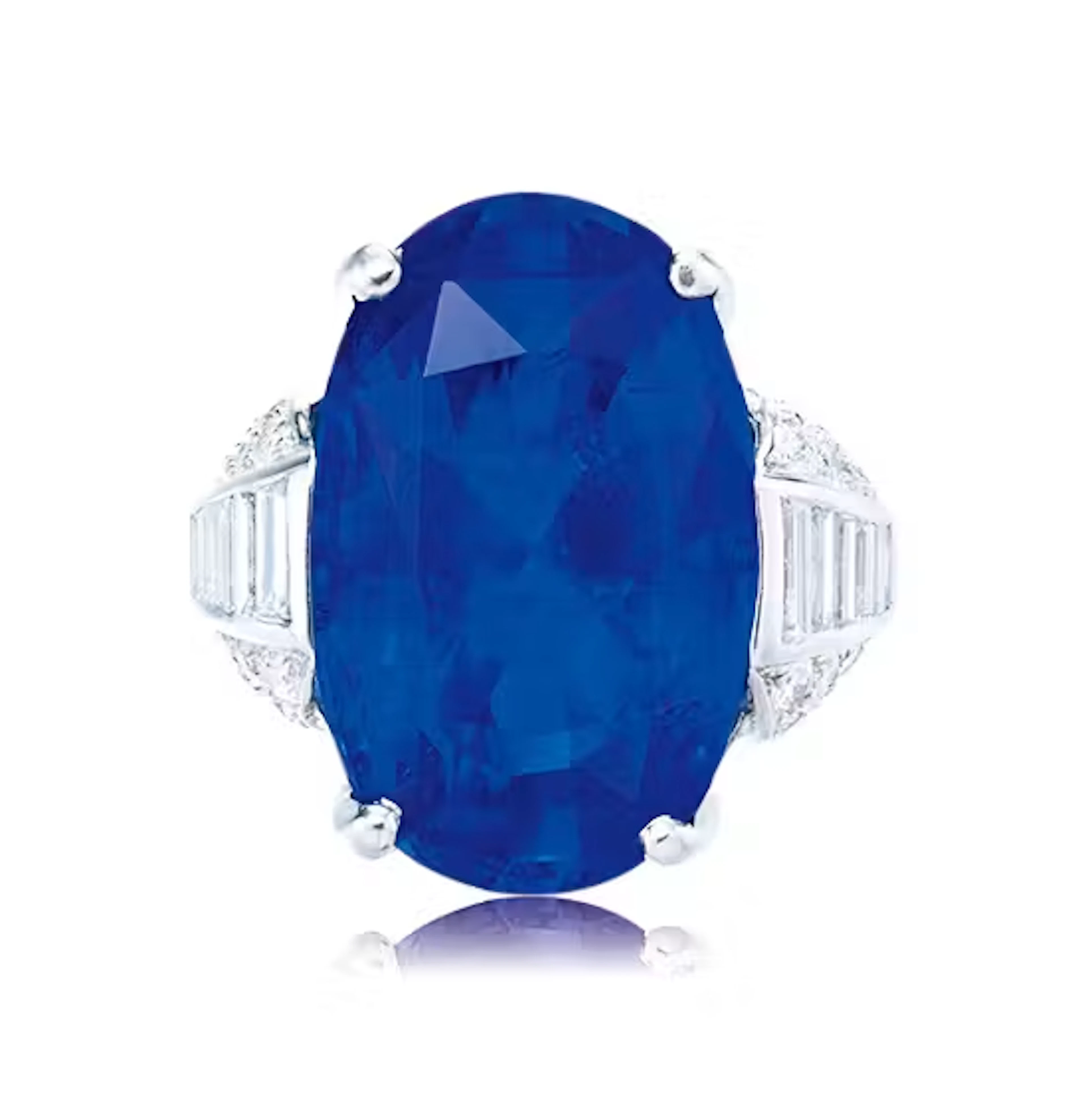 19.32 CARAT SRI LANKA SAPPHIRE AND DIAMOND RING, BY BVLGARI