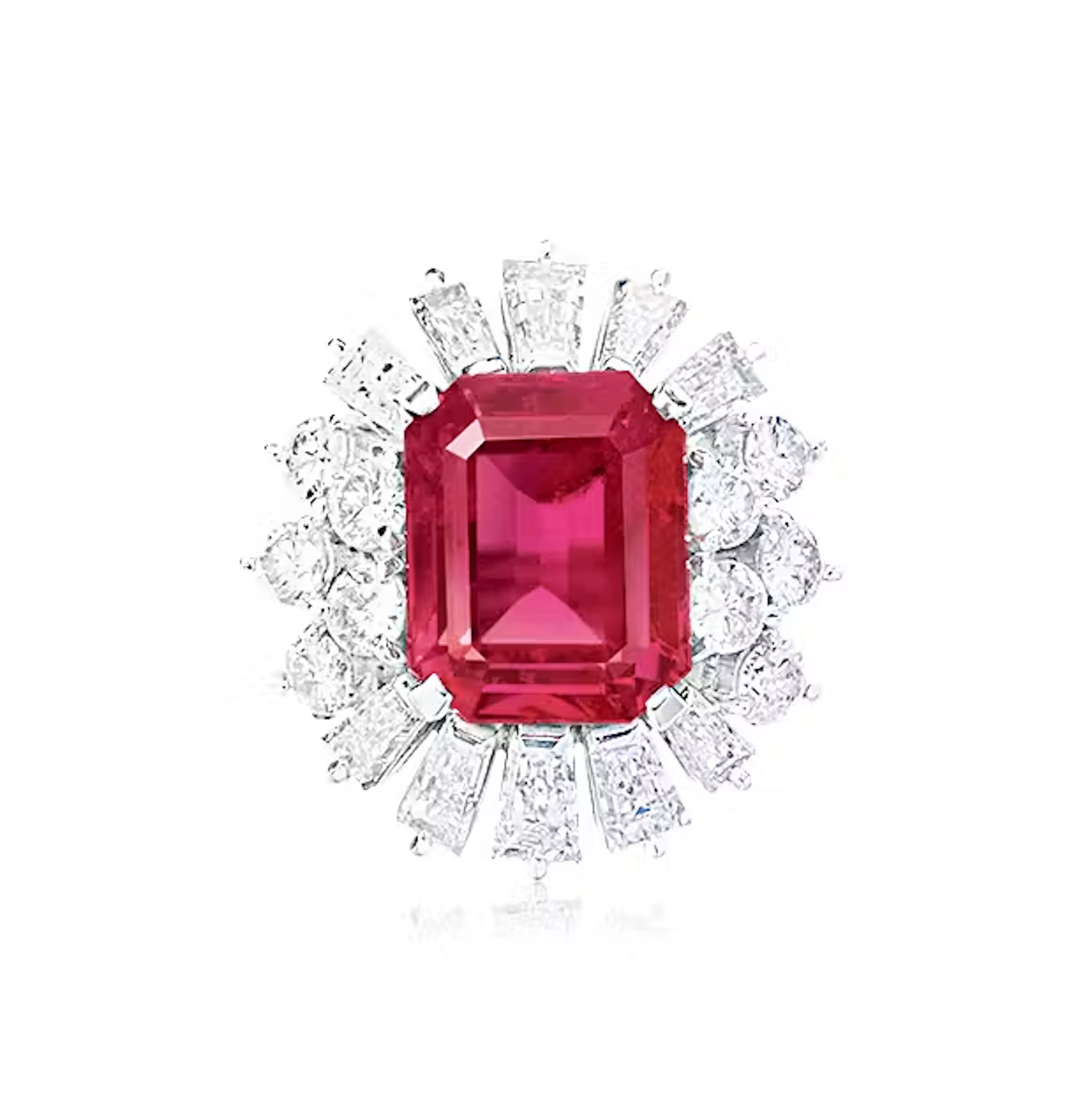 6.50 CARAT TANZANIAN PINK SAPPHIRE AND DIAMOND RING