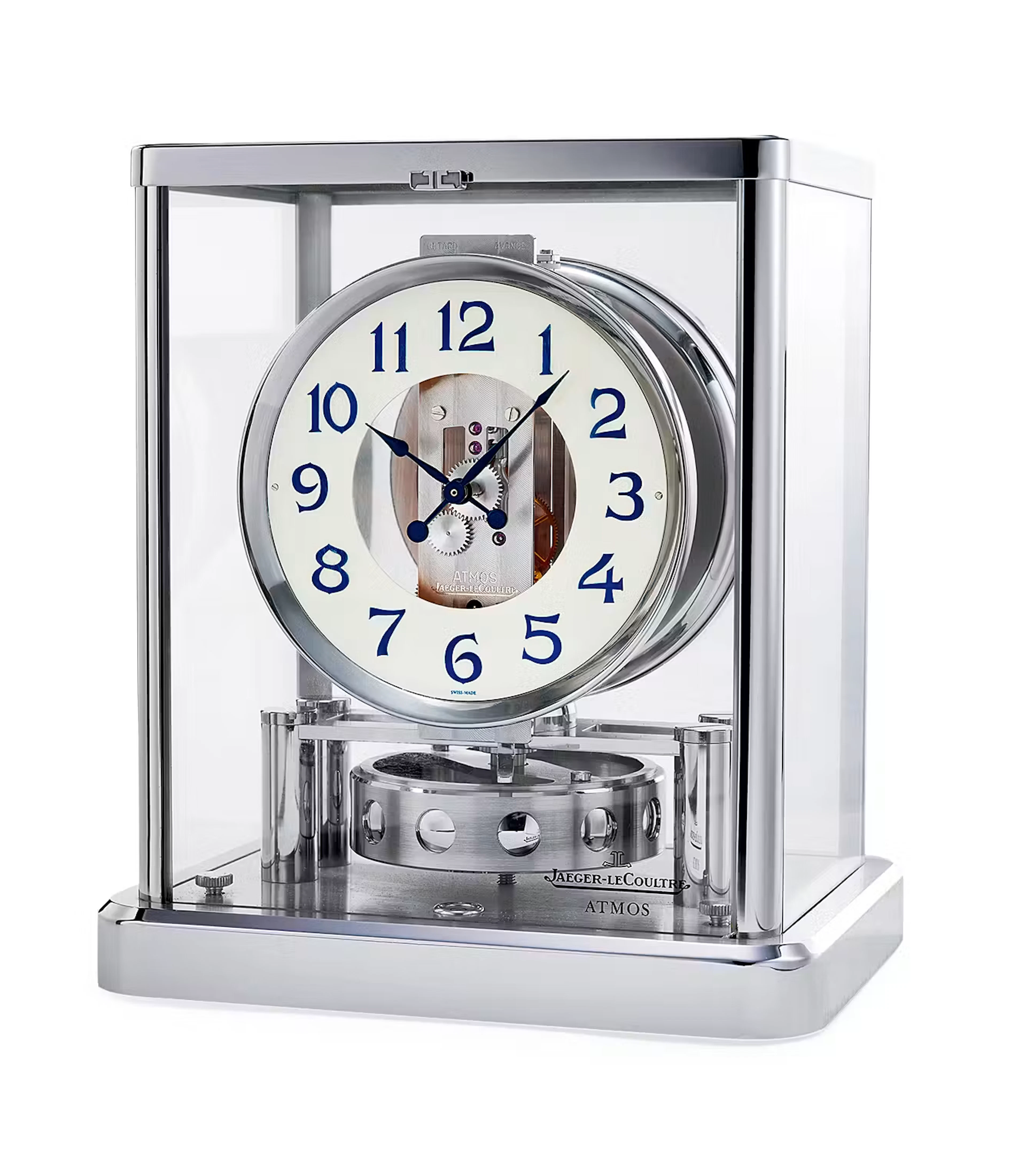 ATMOS A fine mechanical clock housed in a rhodium-plated case. Circa late 1990s