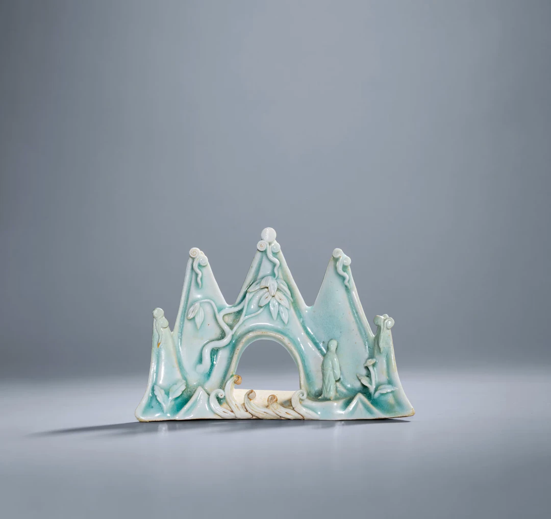 A QINGBAI-GLAZED BRUSH REST, YUAN DYNASTY, 1279-1368