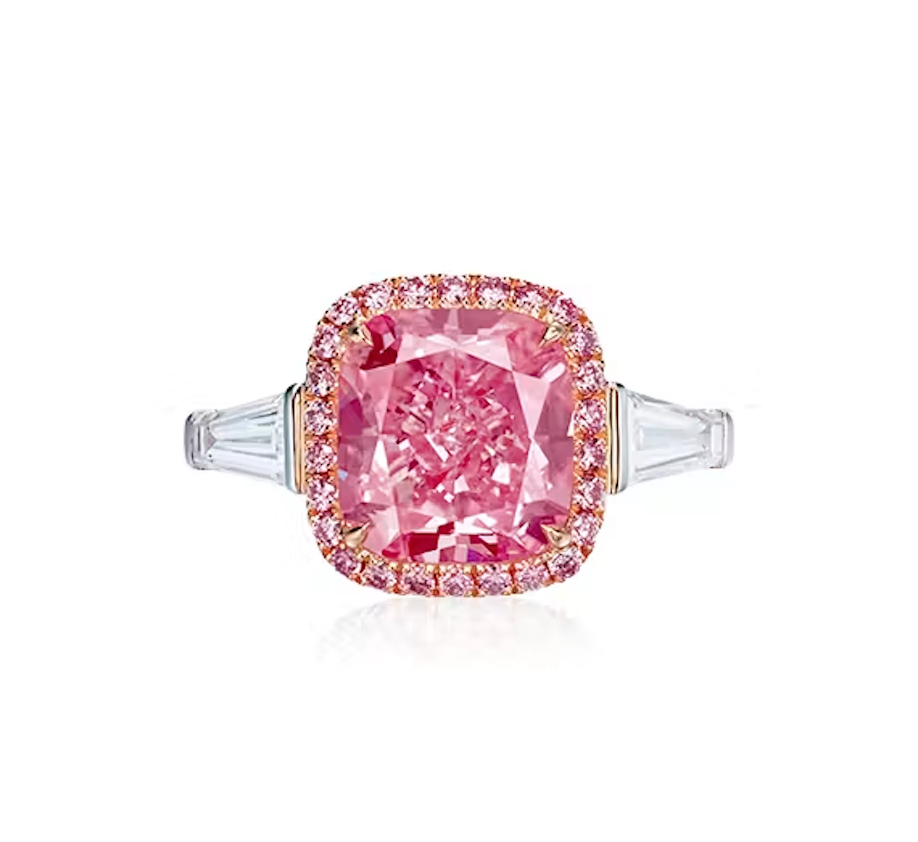3.71 CARAT FANCY INTENSE PINK DIAMOND, COLORED DIAMOND AND DIAMOND RING