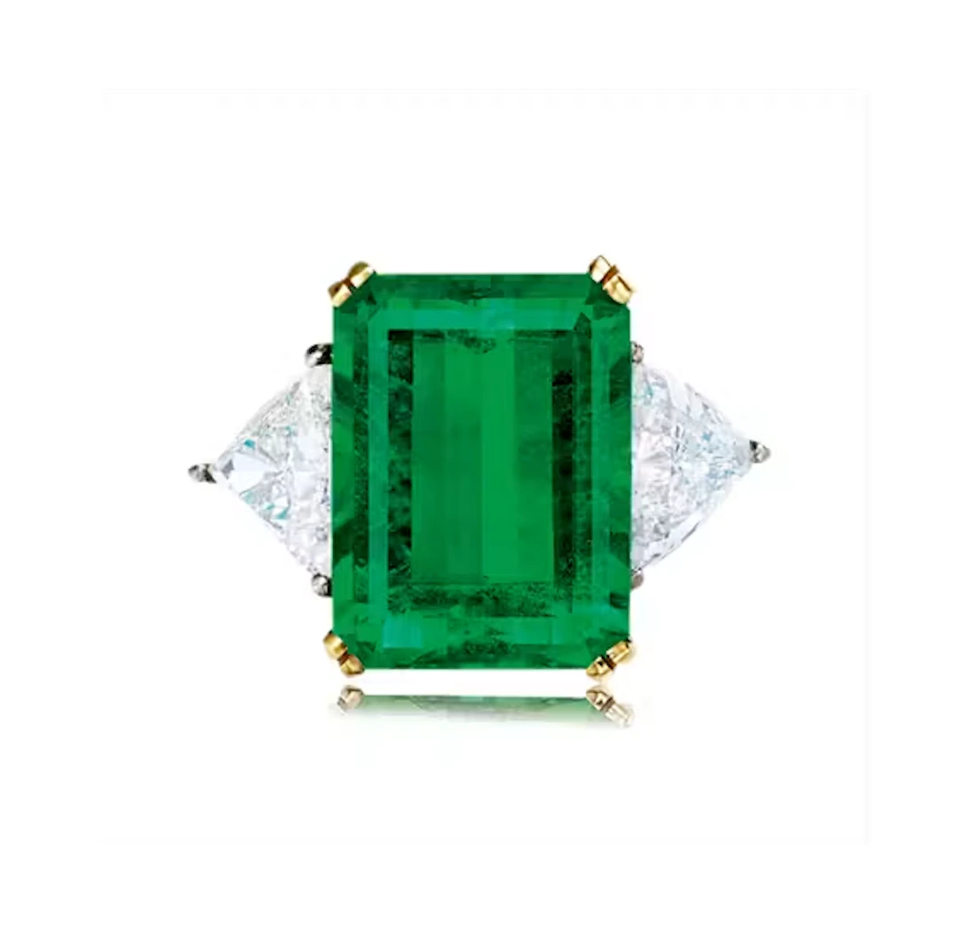 11.66 CARAT COLOMBIAN EMERALD AND DIAMOND RING