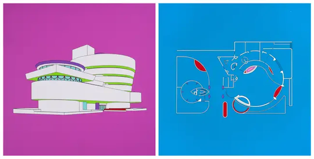 Michael Craig-Martin (b.1941) Guggenheim, New York, from Plan and Elevation