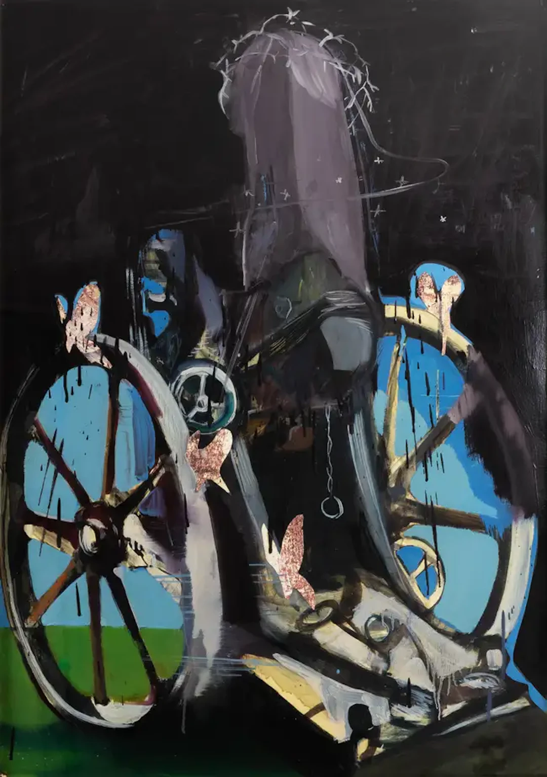 Alessandro Pessoli (b.1963) Cannon Fodder with Butterfly