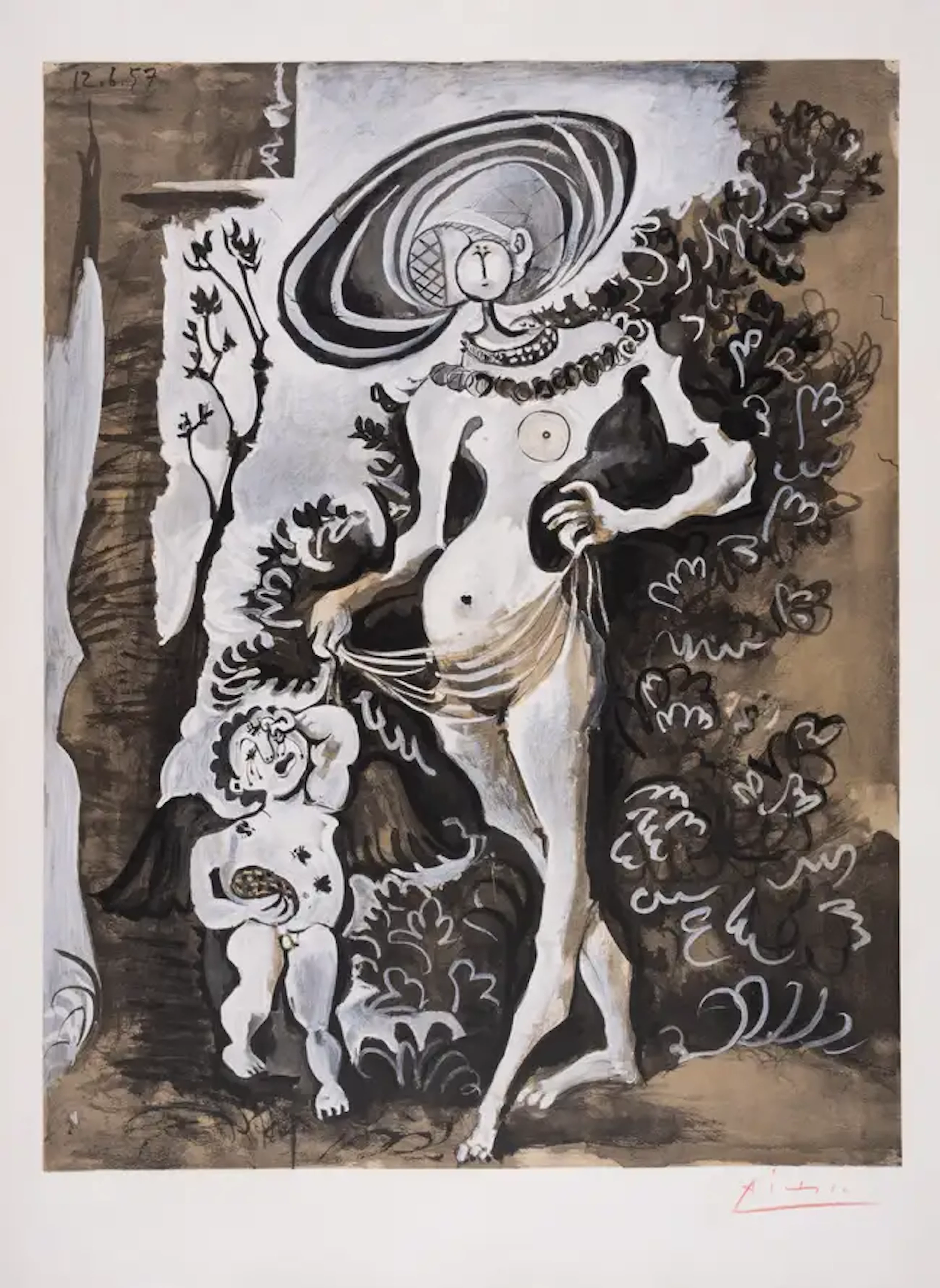 Pablo Picasso (1881-1973) after. Venus et l'amour voleur de miel (d'après