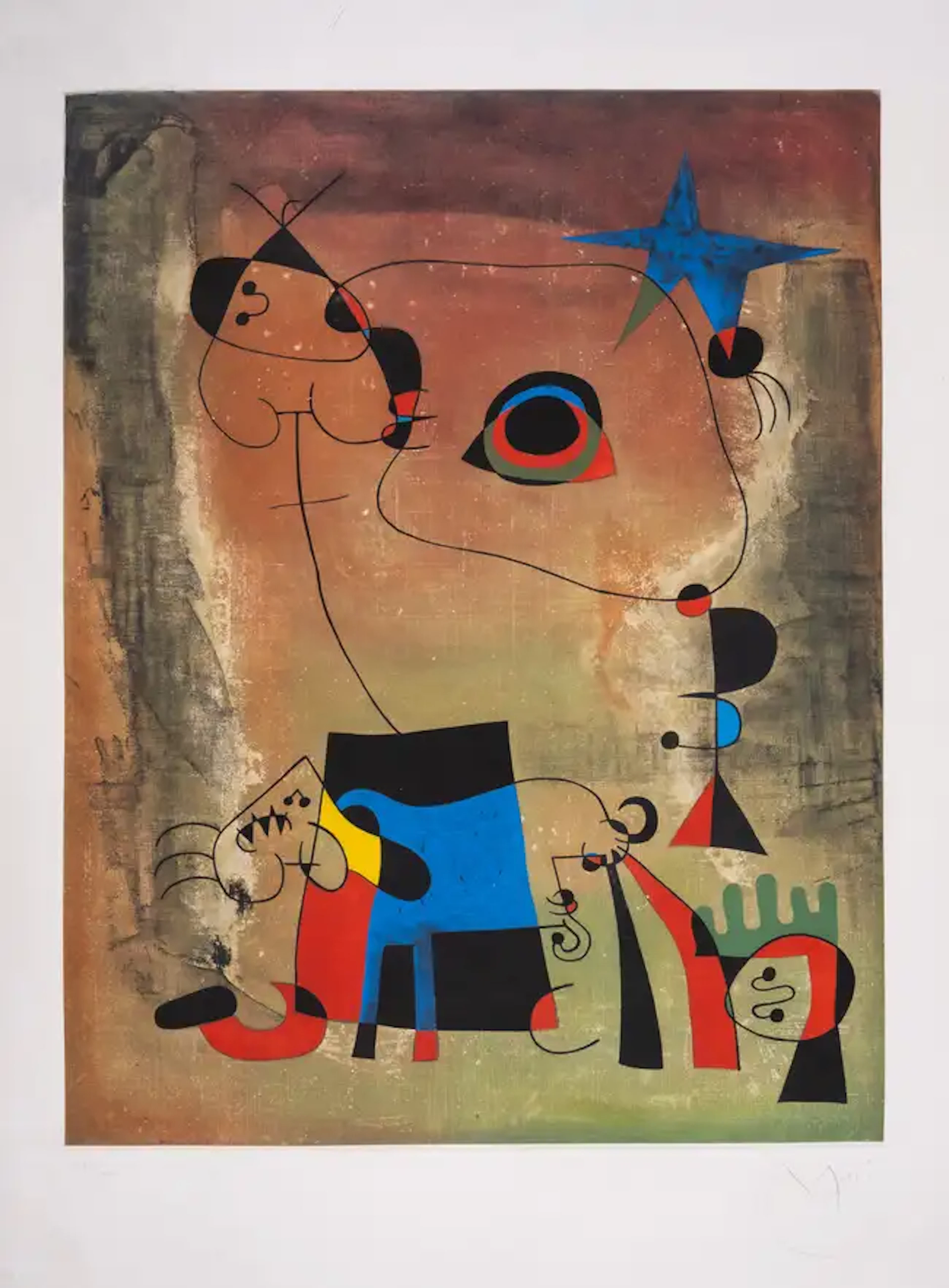 Joan Miró (1893-1983) after. Le Chien Bleu