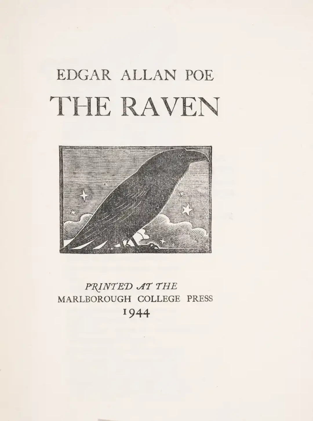 Poe (Edgar Allan) The Raven, one of 75 copies on Batchelor's handmade