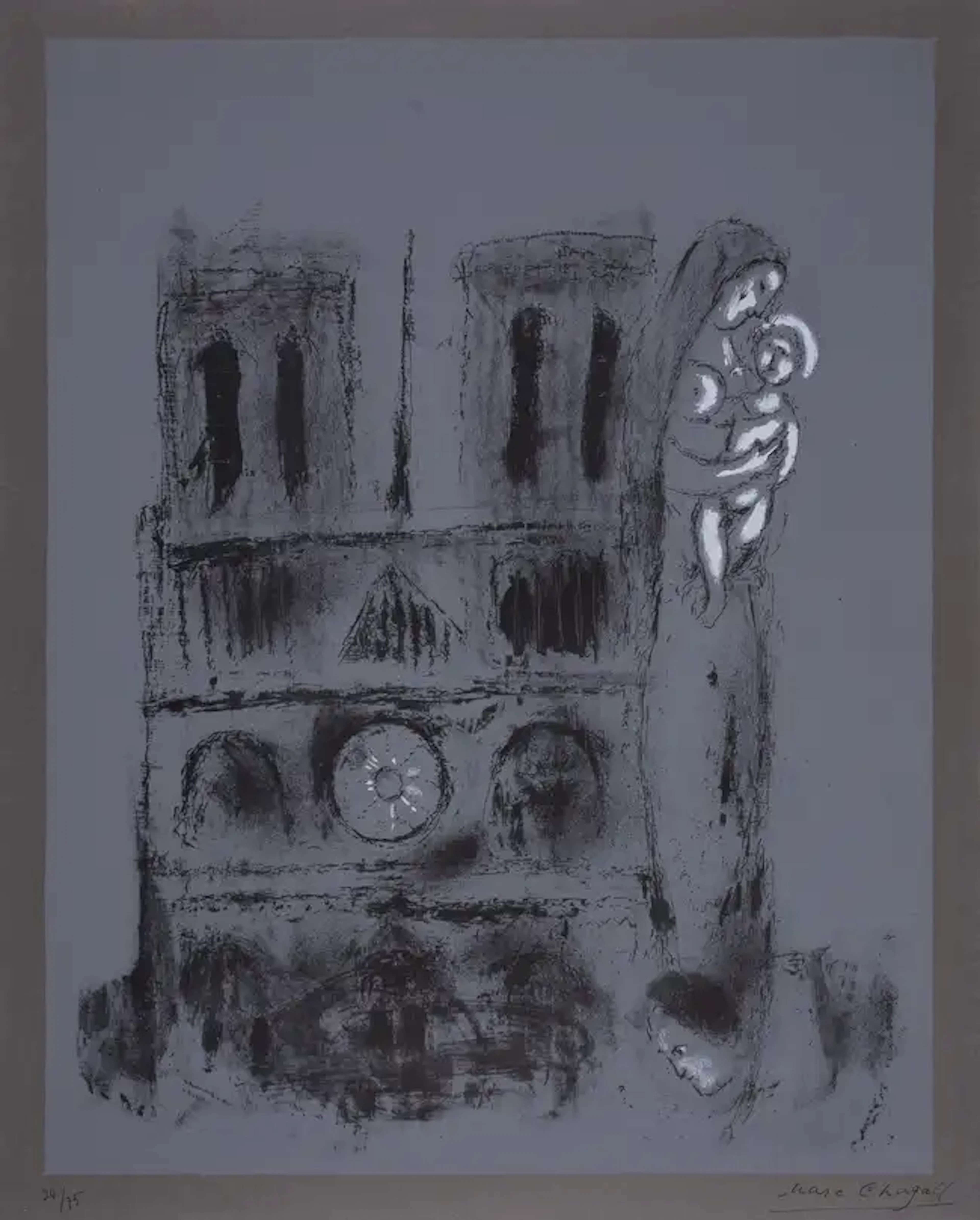 Marc Chagall (1887-1985) Notre-Dame en Gris (Mourlot 113)