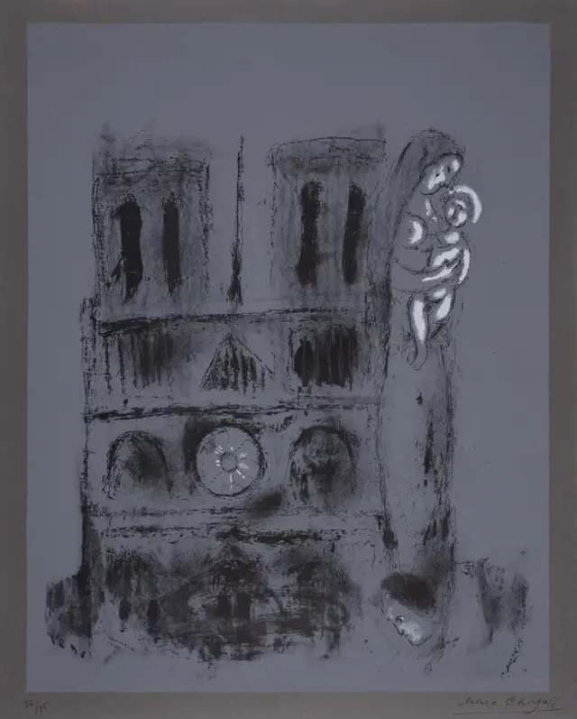 Marc Chagall (1887-1985) Notre-Dame en Gris (Mourlot 113)
