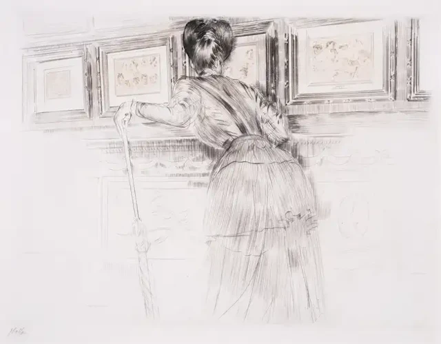 Paul César Helleu (1859-1927) Madame Helleu Devant les Dessins de