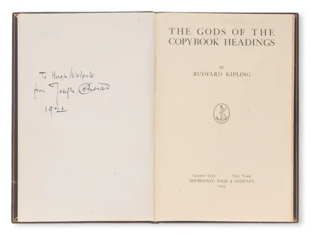 Kipling (Rudyard) The Gods of the Copybook Headings, first separate