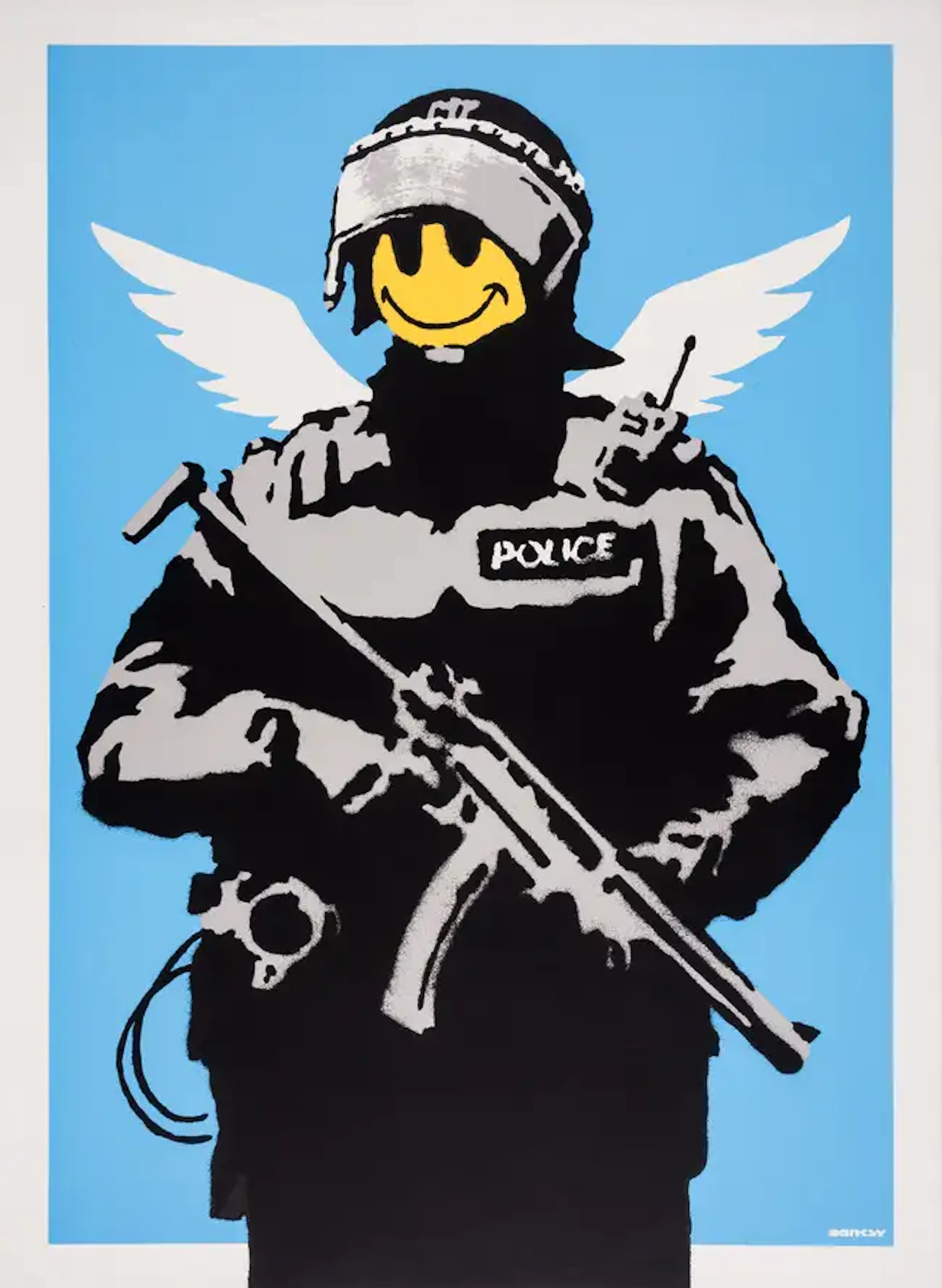 Banksy (b.1974) Flying Copper