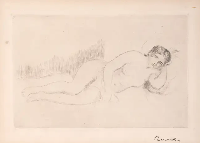 Pierre-Auguste Renoir (1841-1919) Femme Nue Couchée (Tournée à Droite)
