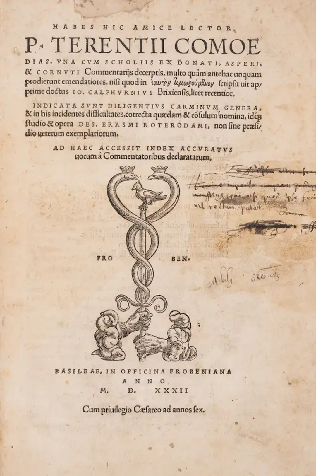 Erasmus.- Terentius Afer (Publius) Habes hic amice lector P. Terentii