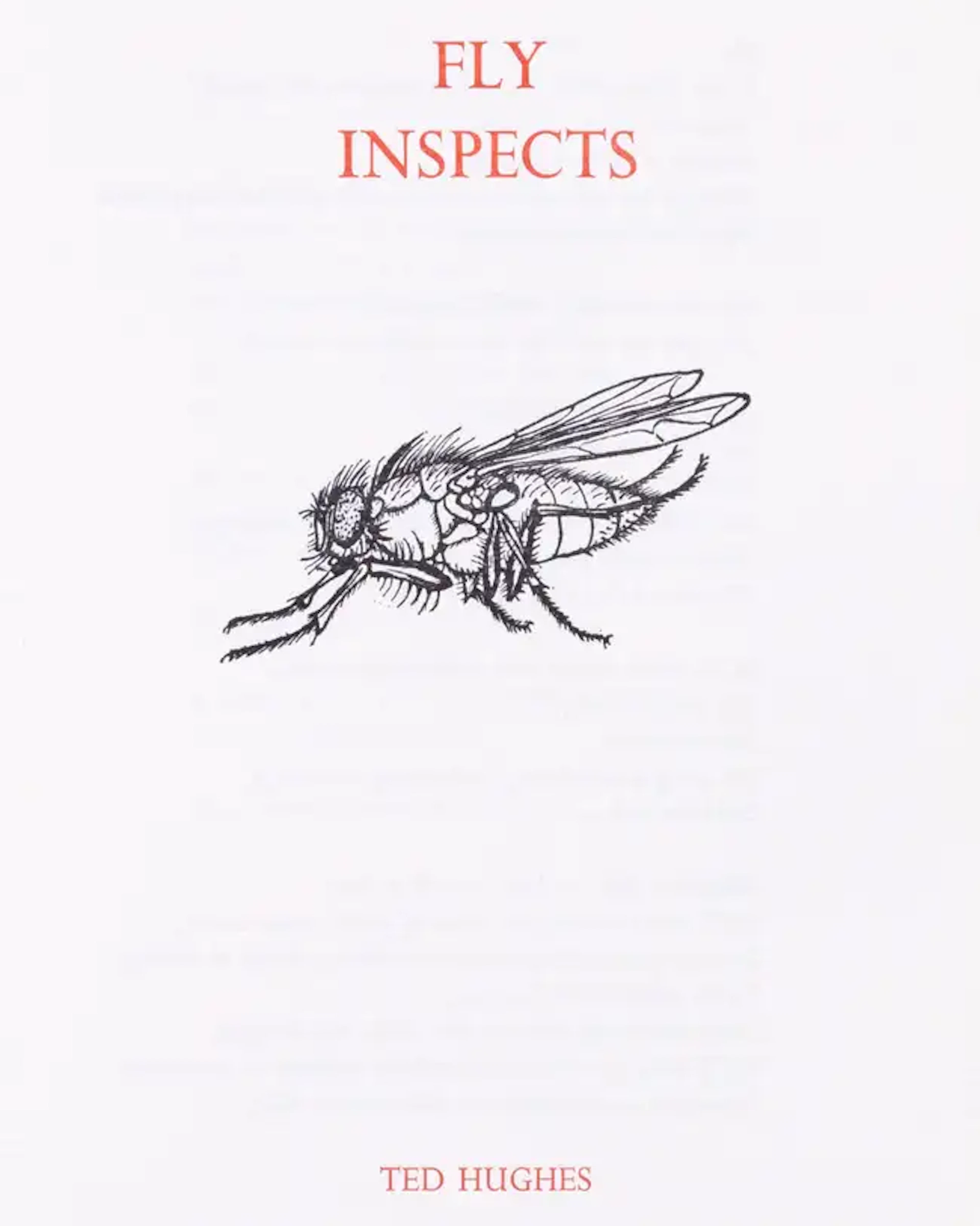 Morrigu Press.- Hughes (Ted) Fly Inspects, one of 75 copies signed