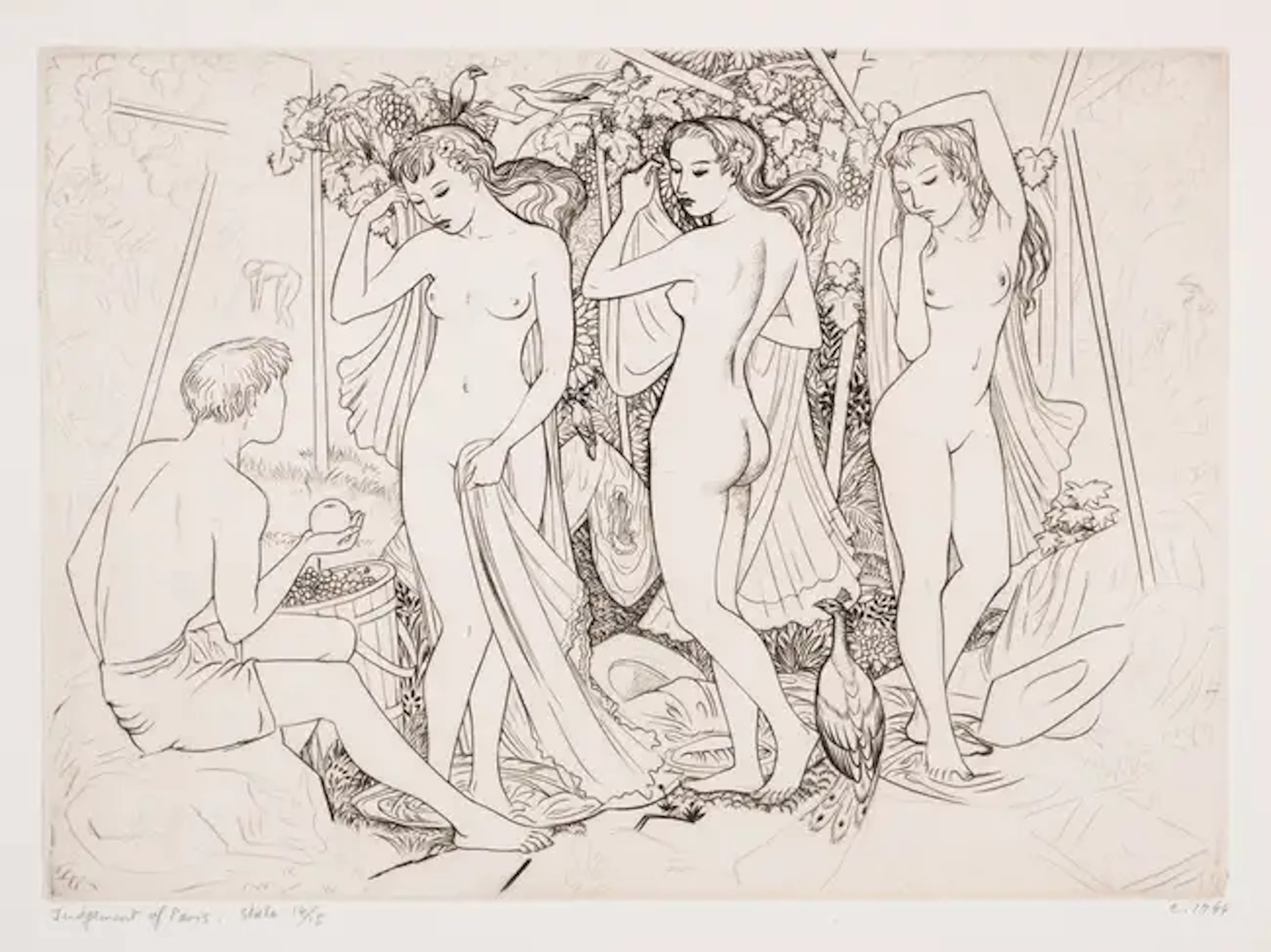 Buckland-Wright (John) Judgement of Paris, drypoint, 1944