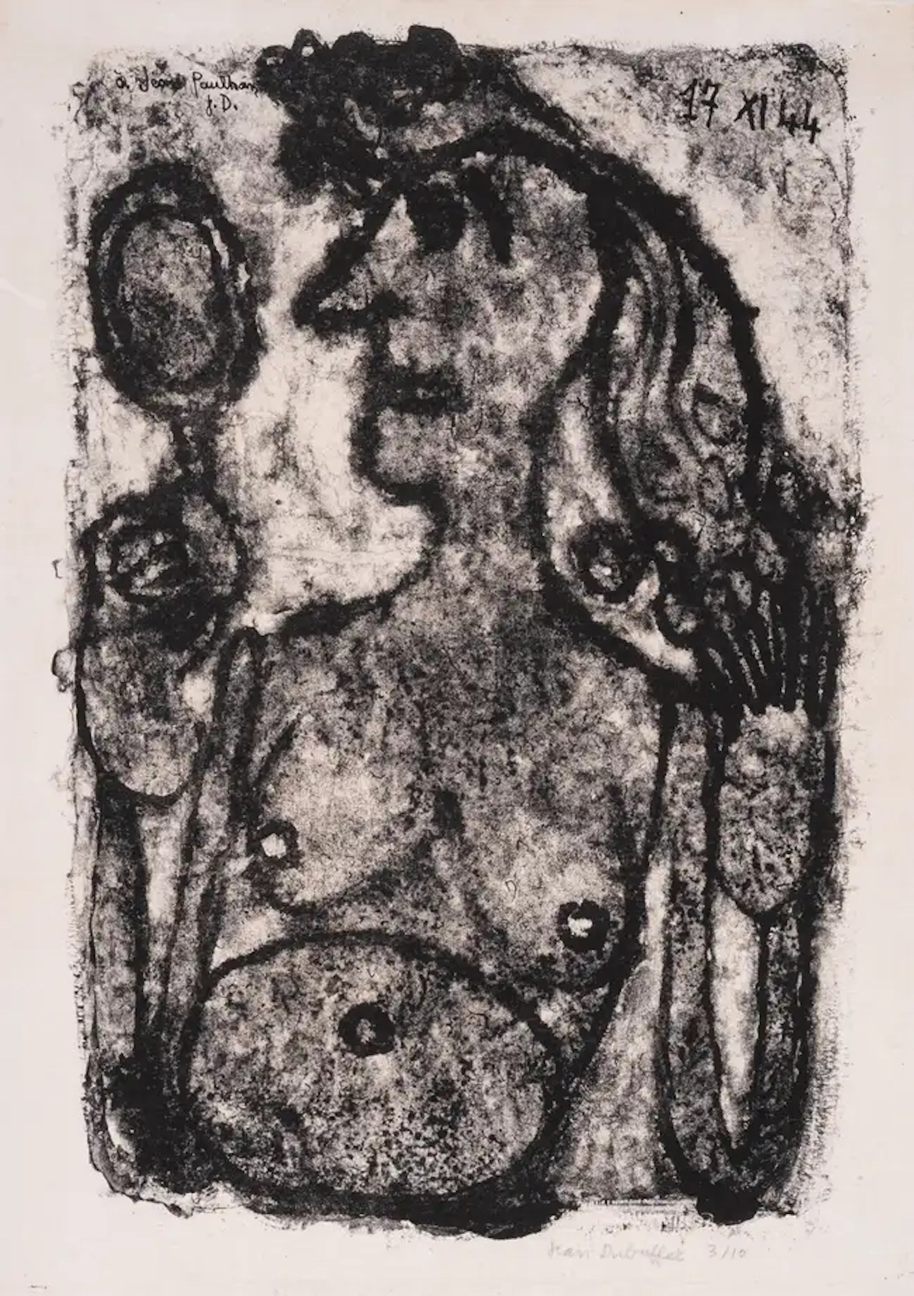 Jean Dubuffet (1901-1985) Coquette au Miroir, Plate XXXI from Matière