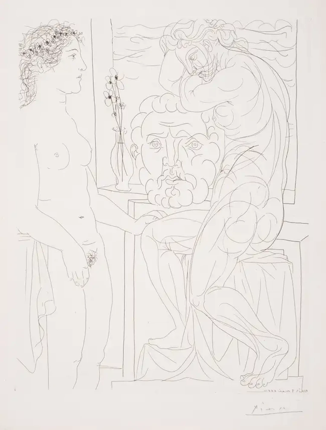 Pablo Picasso (1881-1973) Modèle Nu et Sculptures, from La Suite Vollard