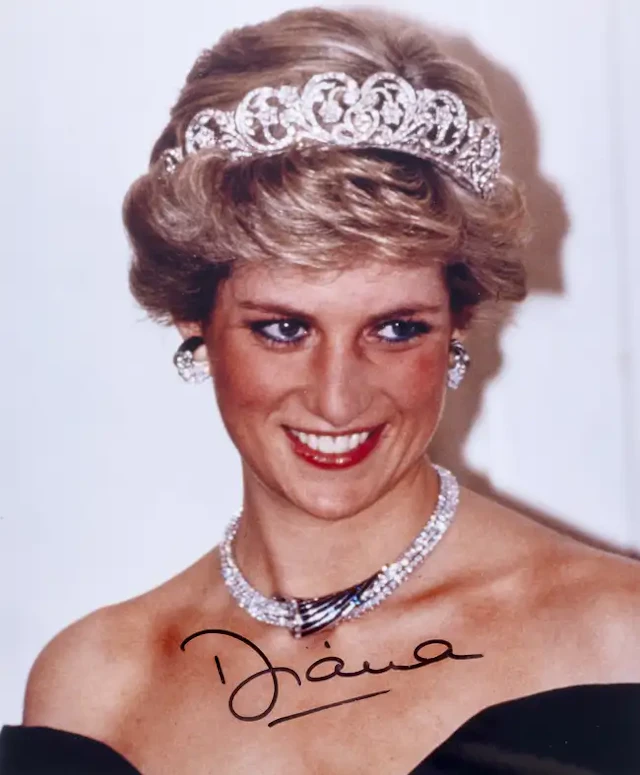 Diana, Princess of Wales Signed photograph from the 1987 banquet in