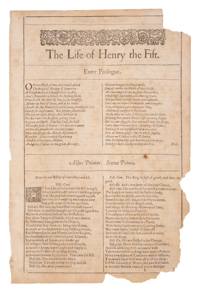 Shakespeare (William) [First f. only of The Life of Henry the Fift]