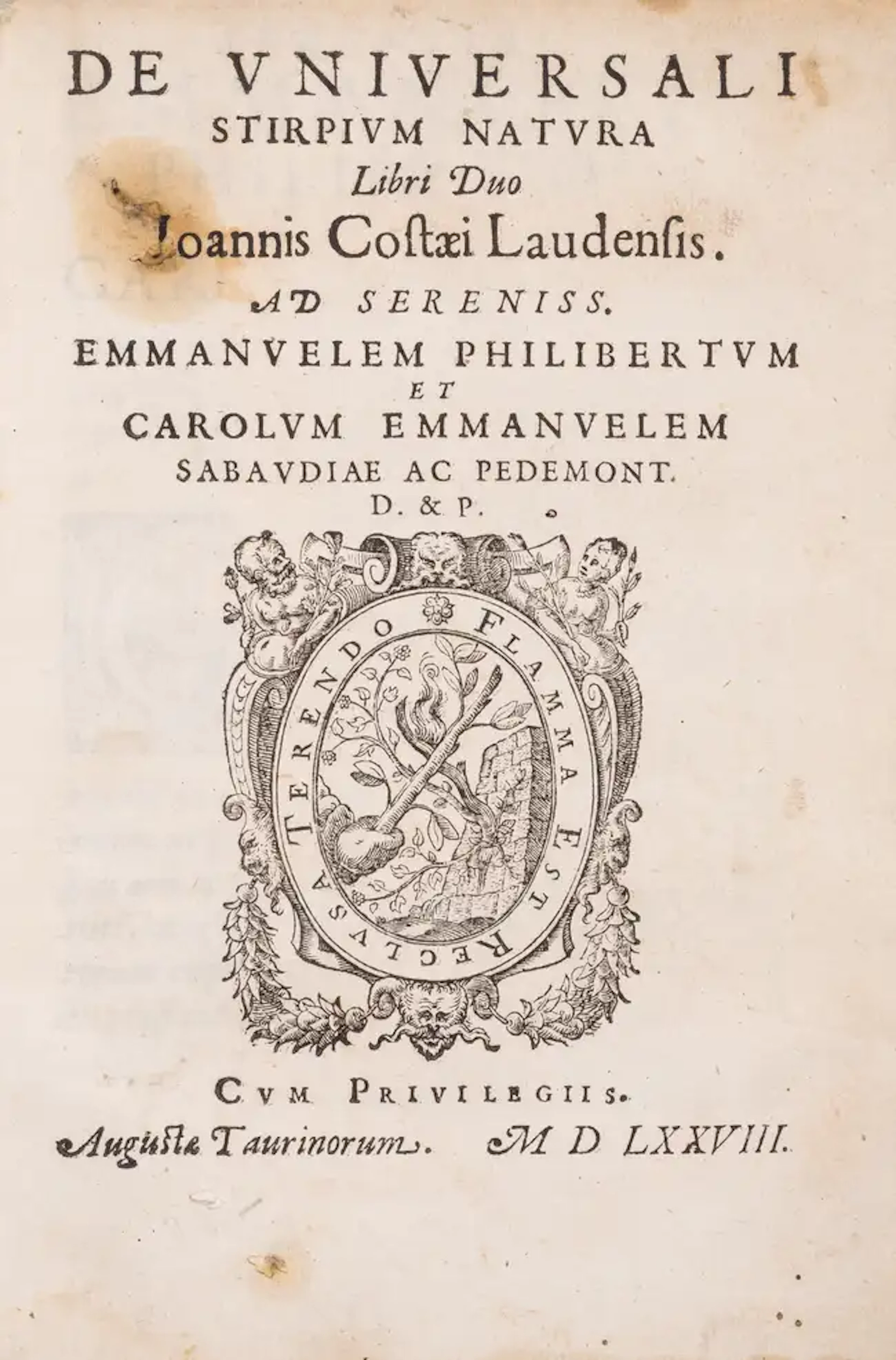 Herbal.- Costeo (Giovanni) De Universalis Stirpium natura libri duo