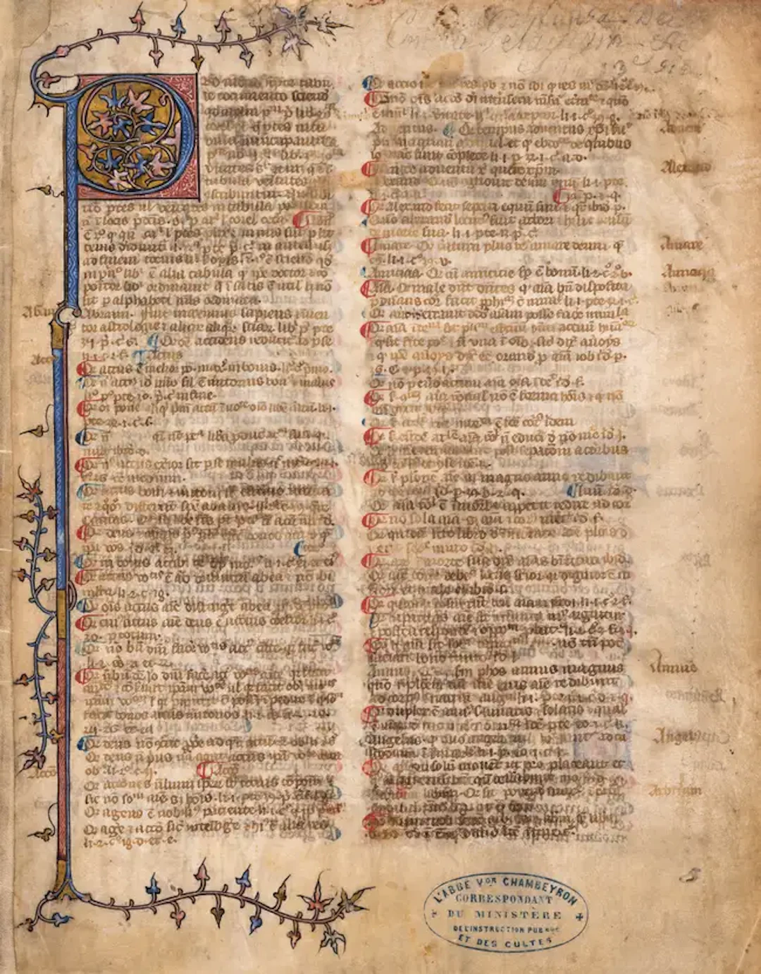 A gathering from an early codex of Thomas Bradwardine, De causa Dei