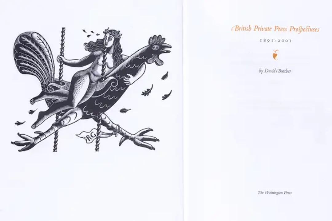 Whittington Press.- Butcher (David) British Private Press Prospectuses: