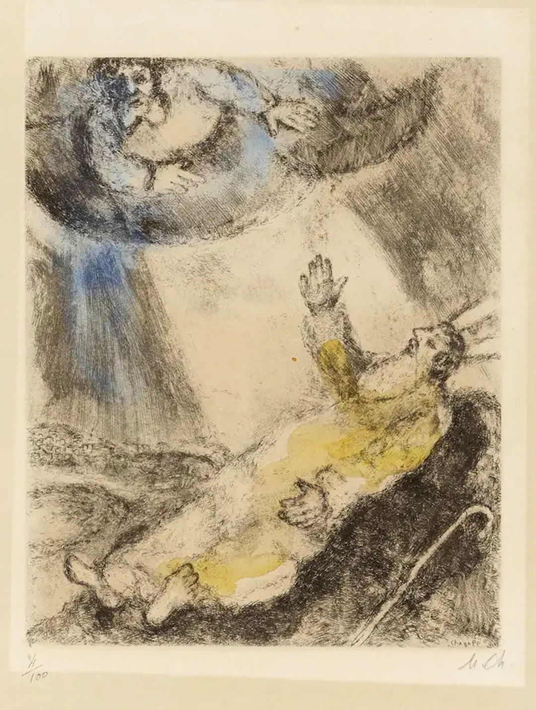 Marc Chagall (1887-1985) Mort de Moïse, from Bible (Cramer 30)