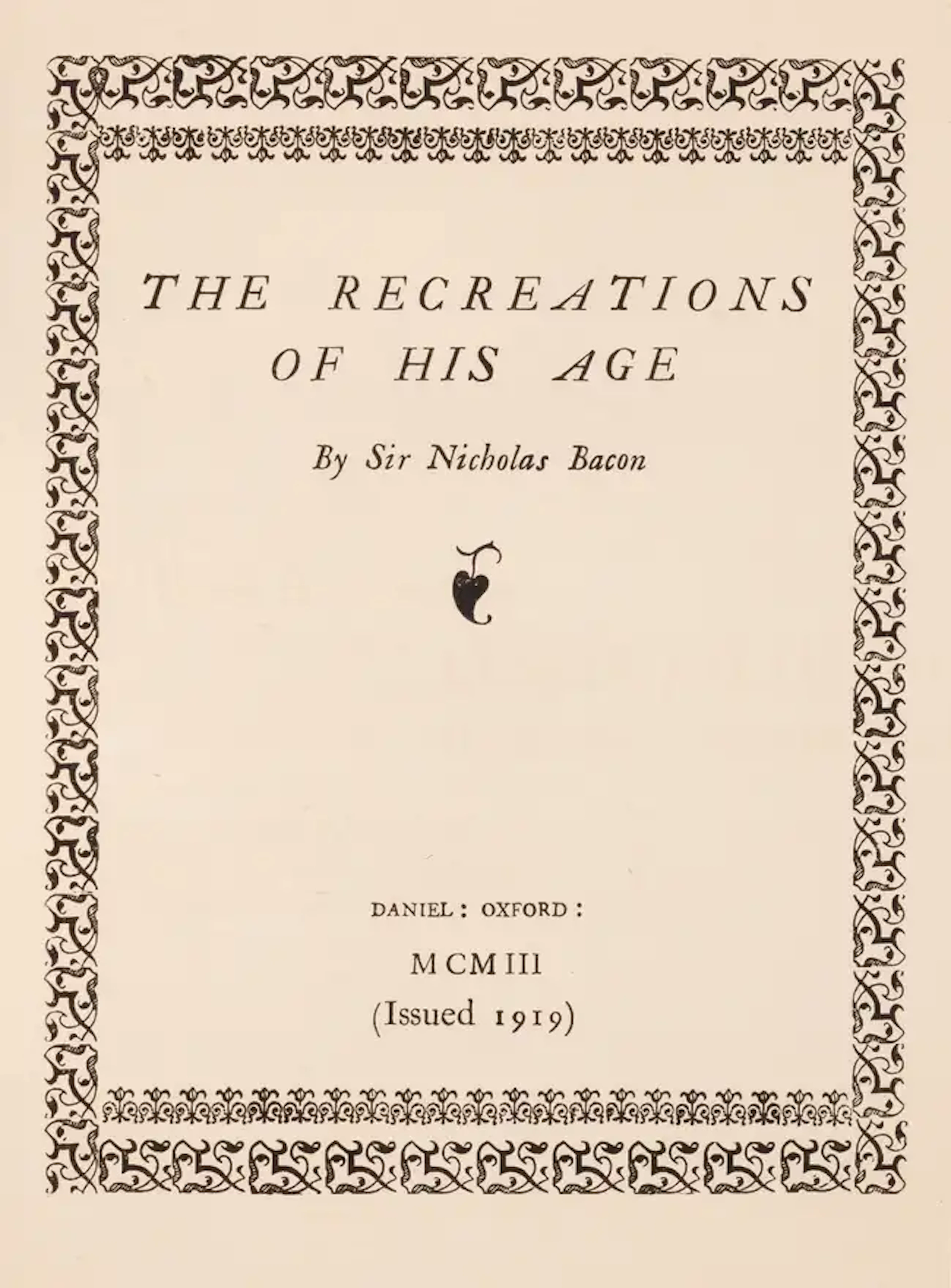 Daniel Press.- Bridges (Robert) Now in Wintry Delights, [one of 300