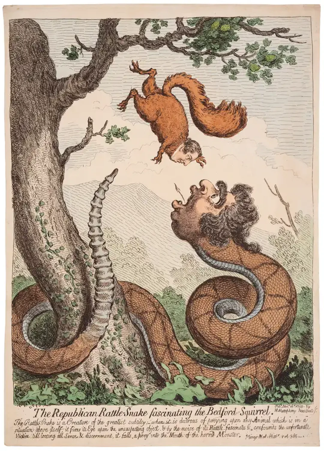Gillray (James) The Republican Rattle-Snake fascinating the Bedford