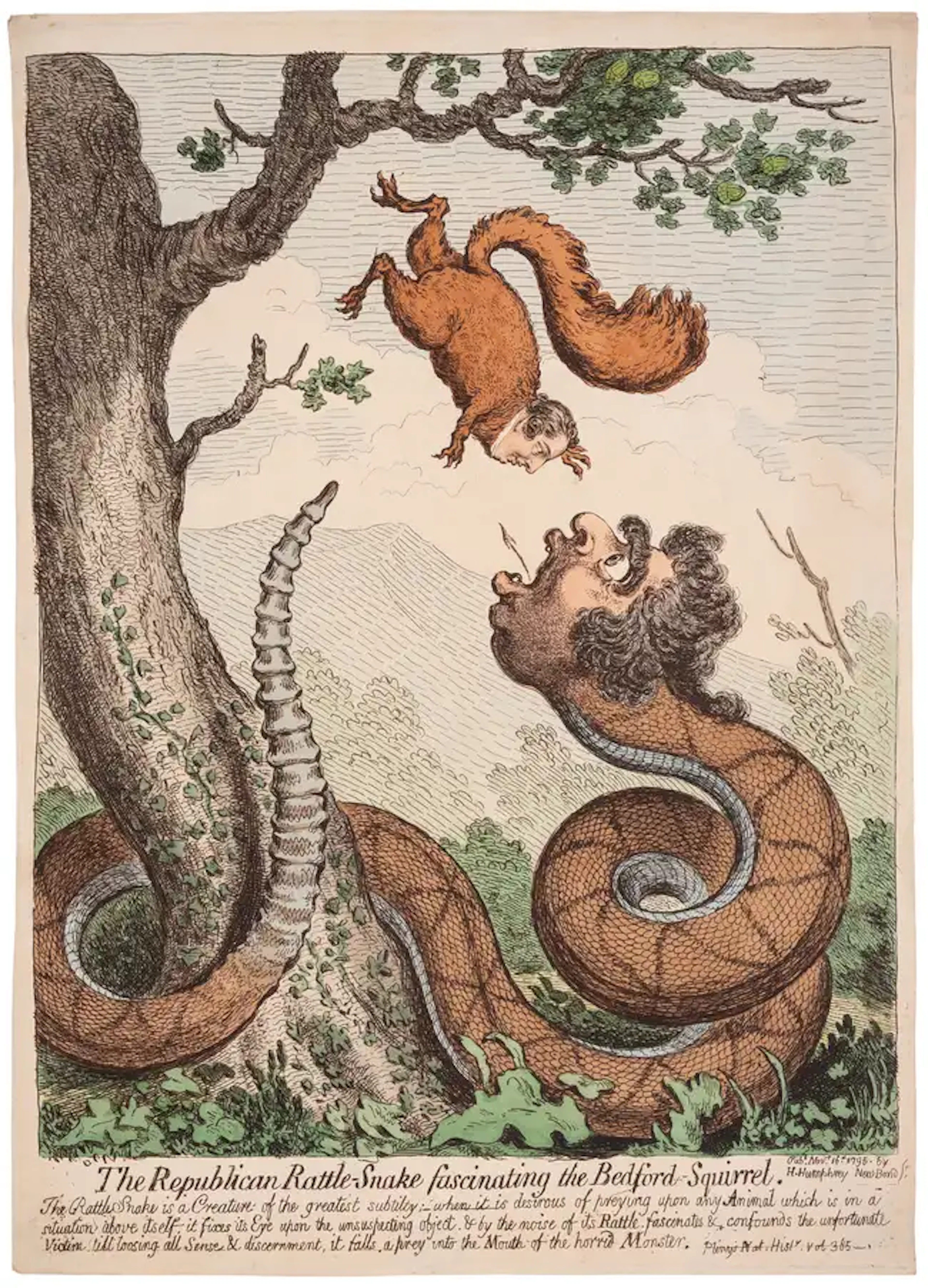 Gillray (James) The Republican Rattle-Snake fascinating the Bedford