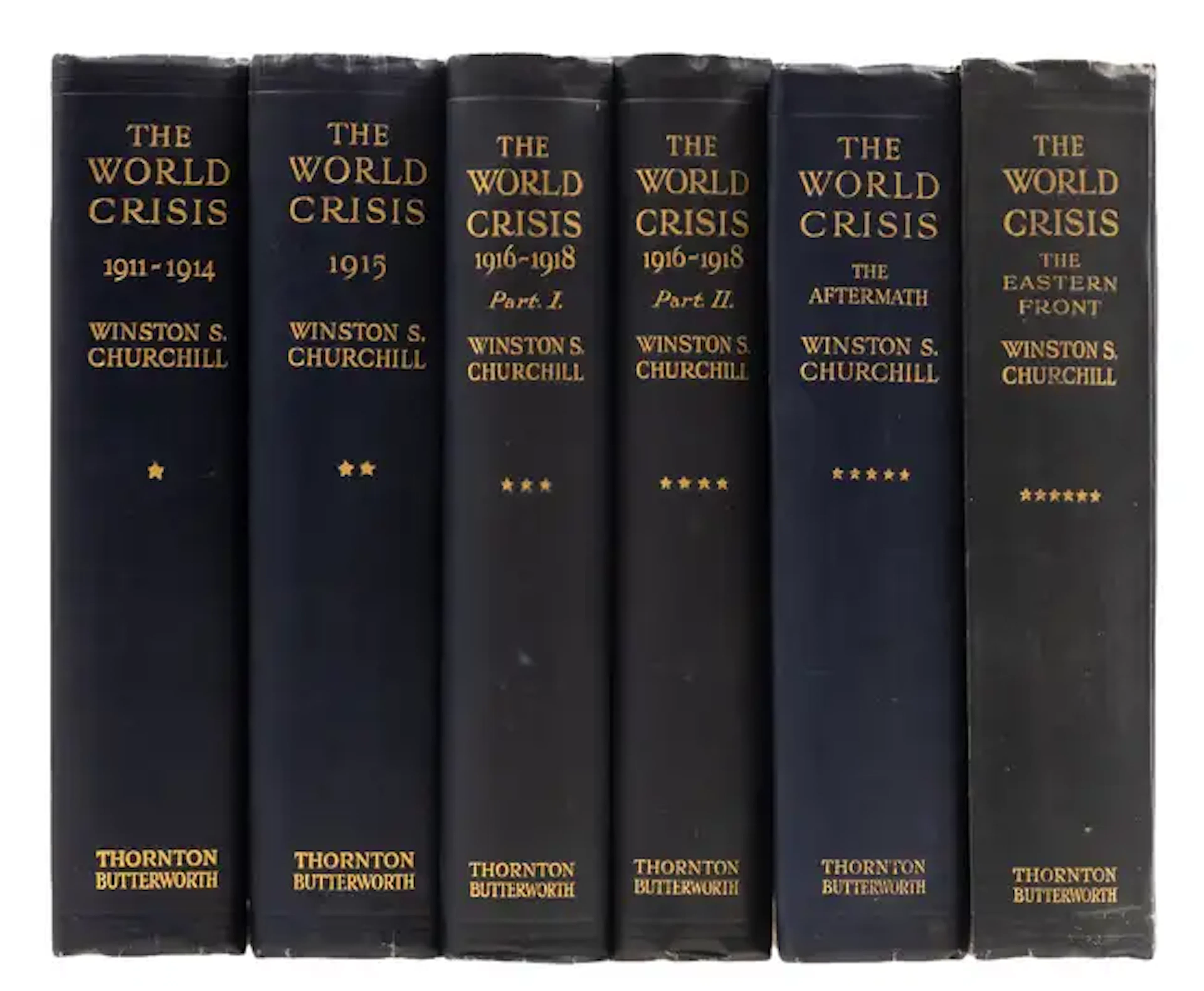 Churchill (Sir Winston Spencer) The World Crisis, 6 vol., first editions