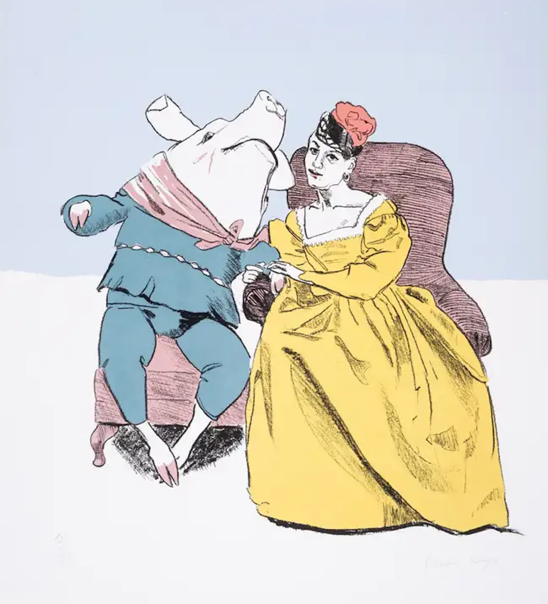 Paula Rego (1935-2002) Prince Pig Gets Married to the Third Sister