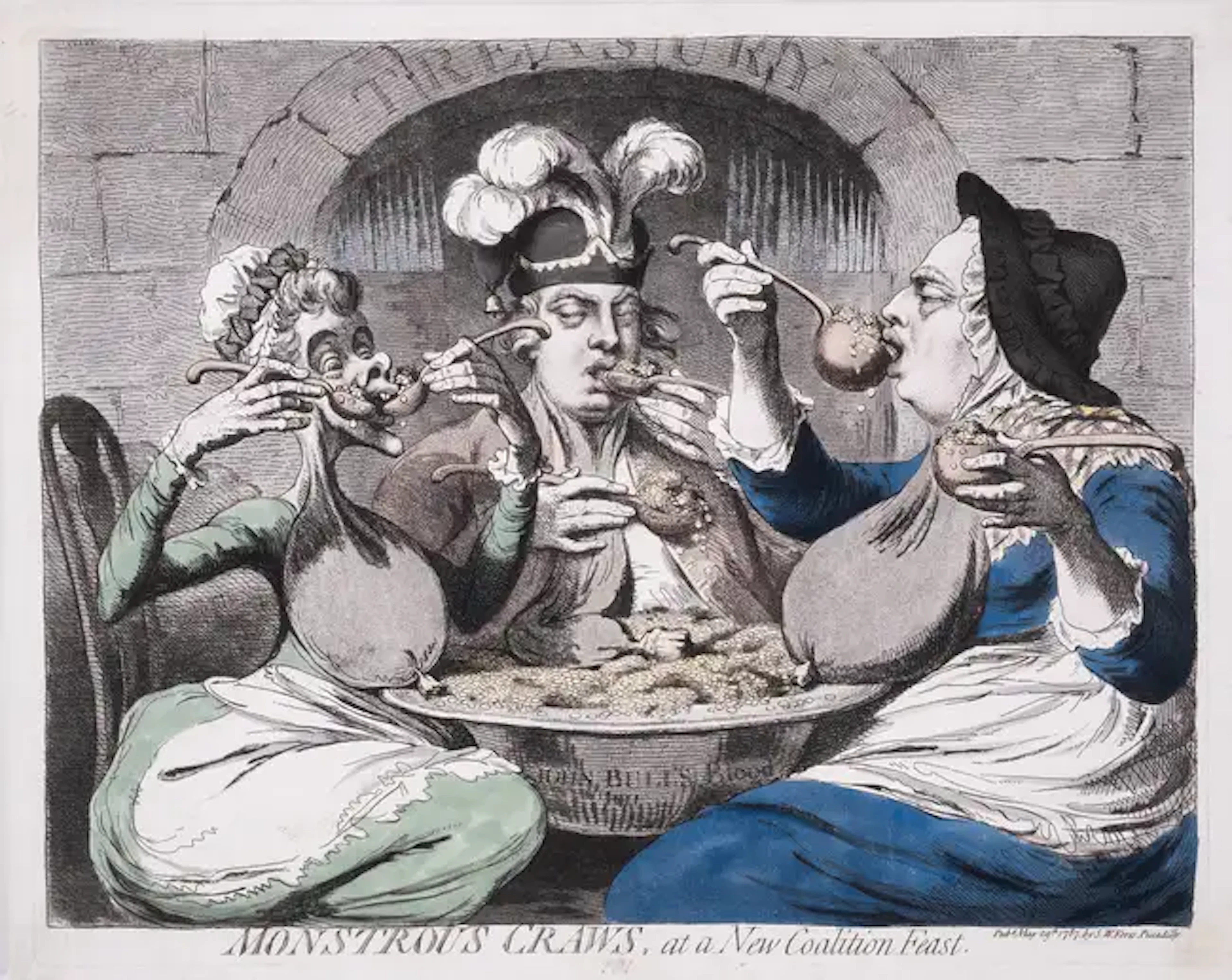 Gillray (James) Monstrous Craws at a New Coalition Feast, etching