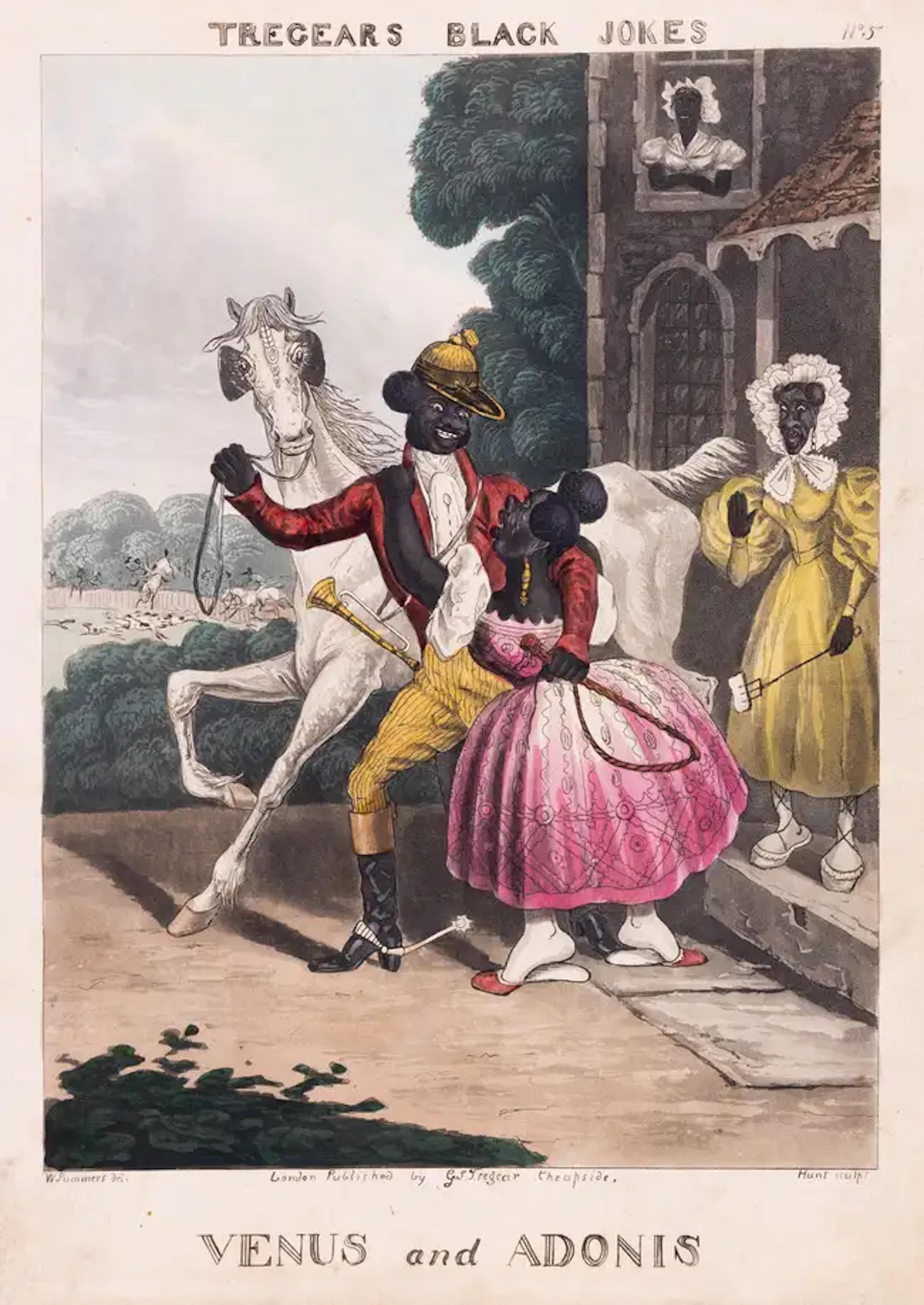 Tregear (Gabriel Shire) [Black Jokes], 12 hand-coloured aquatint racist