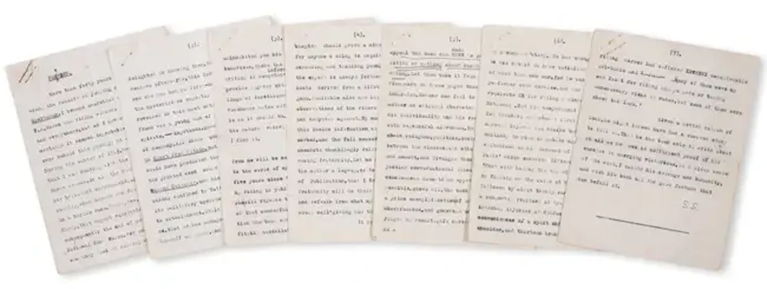 Sassoon (Siegfried) Typescript titled "Foreword" initialled at foot