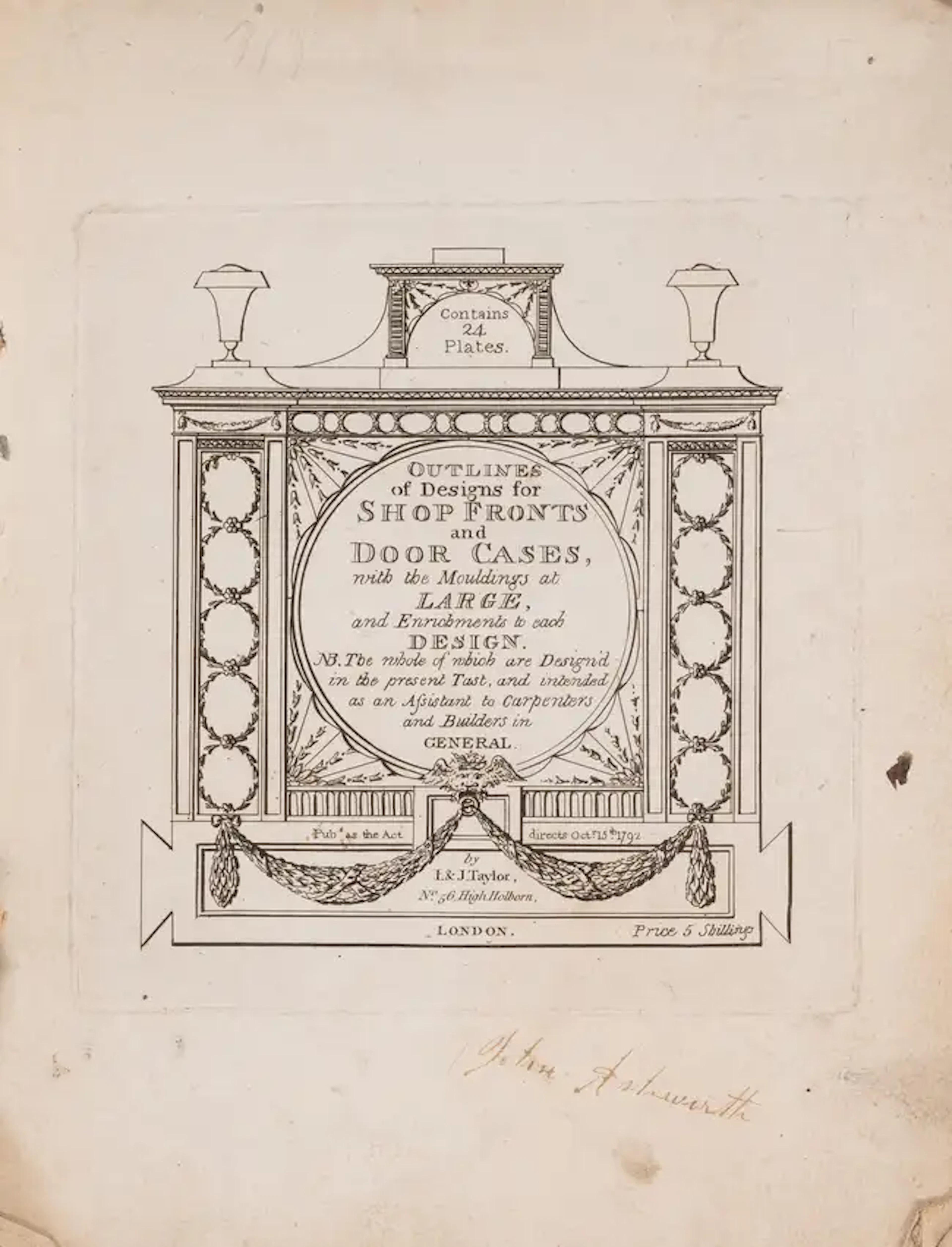 Taylor (I. & J., publishers) Outlines of Designs for Shop Fronts and