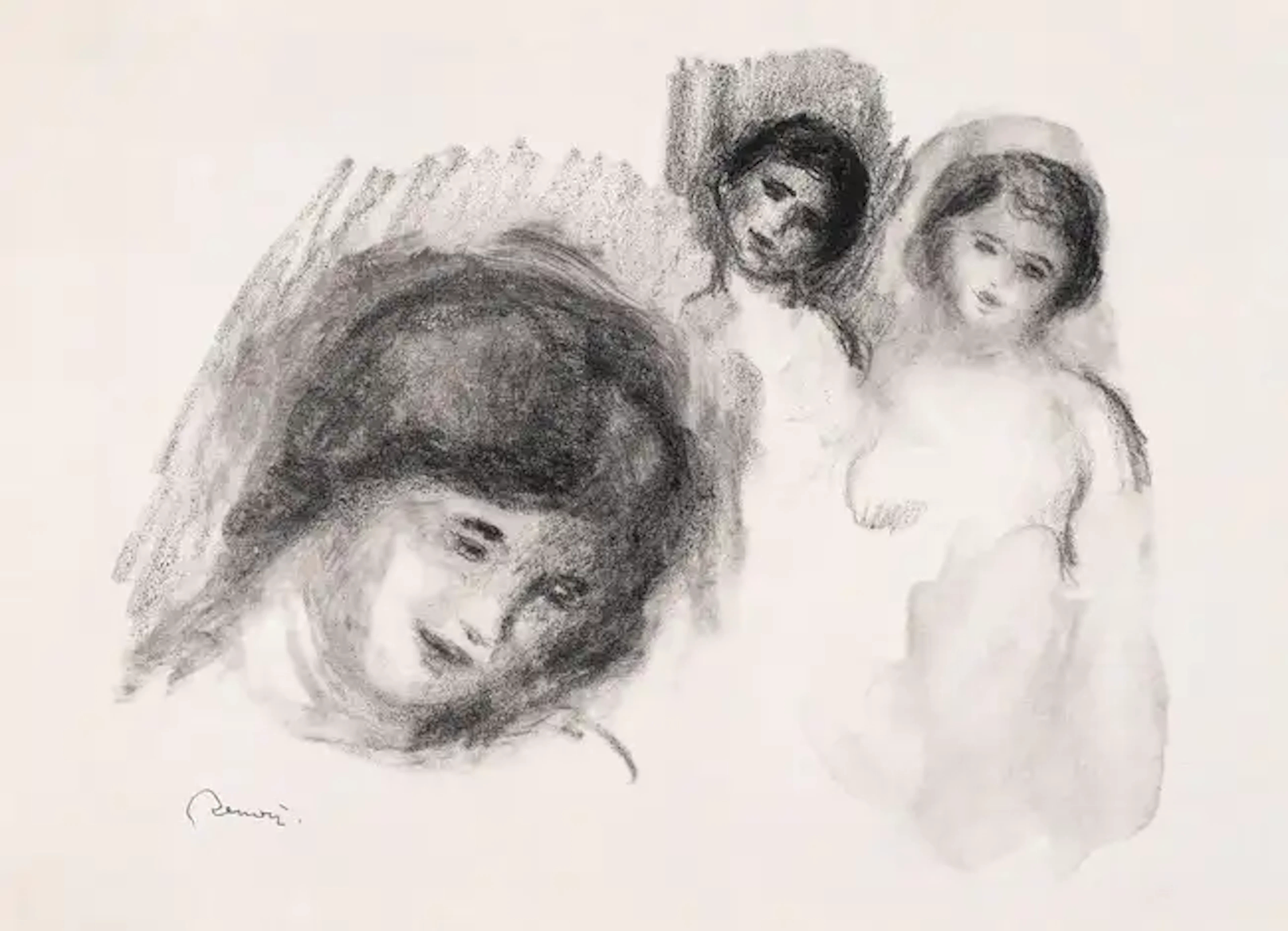 Pierre-Auguste Renoir (1841-1919) Pierre Aux Trois Croquis (Delteil 41)