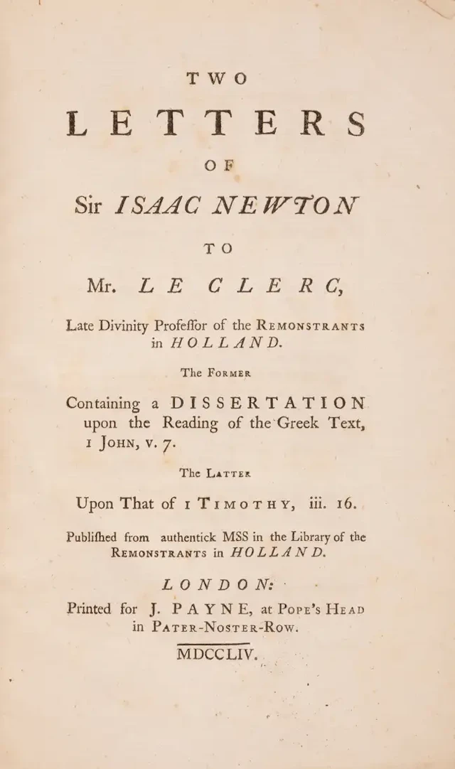 Honeyman copy.- Newton (Sir Isaac) Two letters of Sir Isaac Newton
